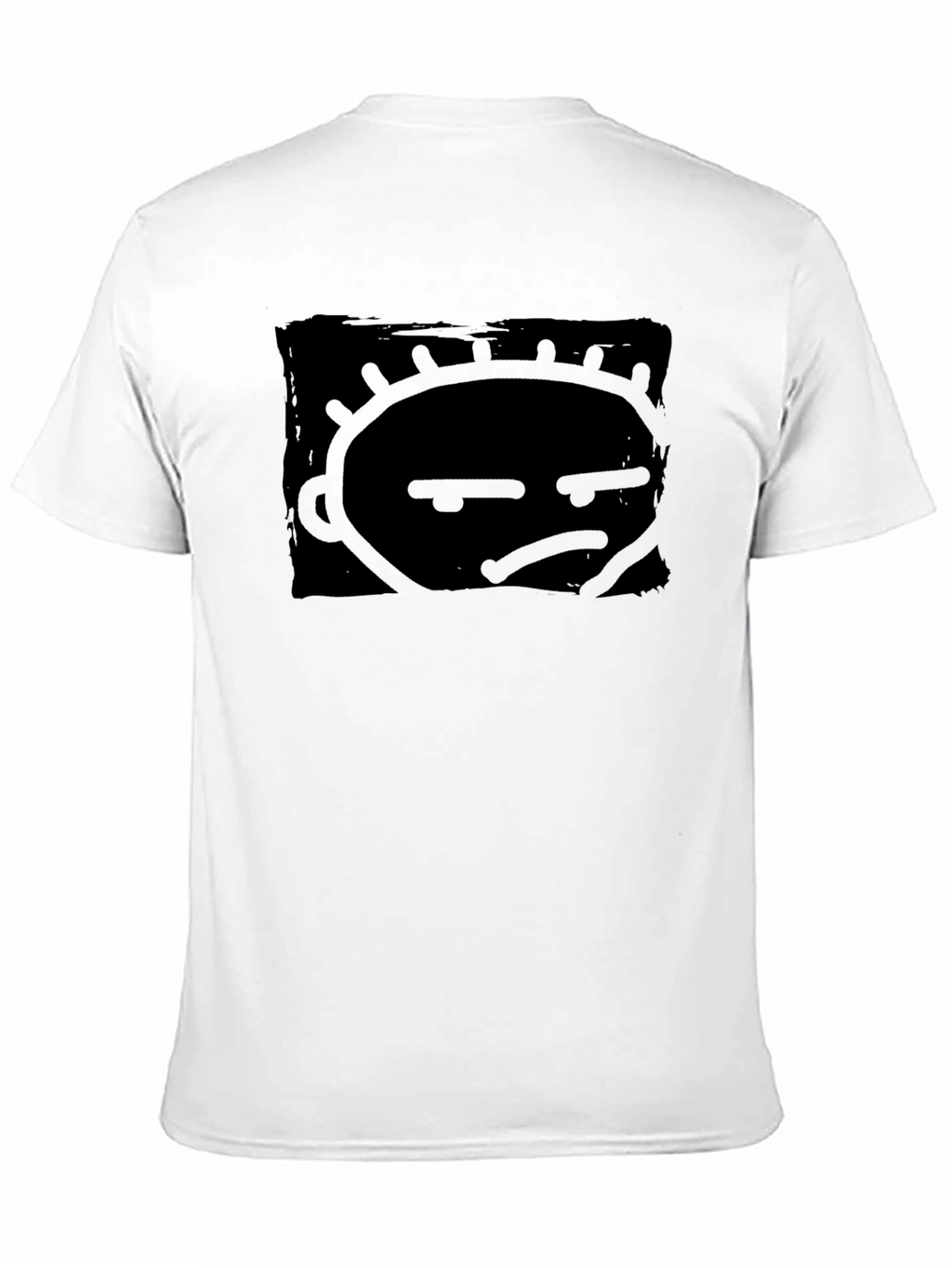 Grumpy Face Graphic Print Black T-Shirt