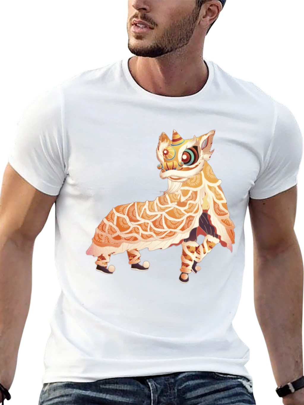 Lion Dance Graphic Tee - Black