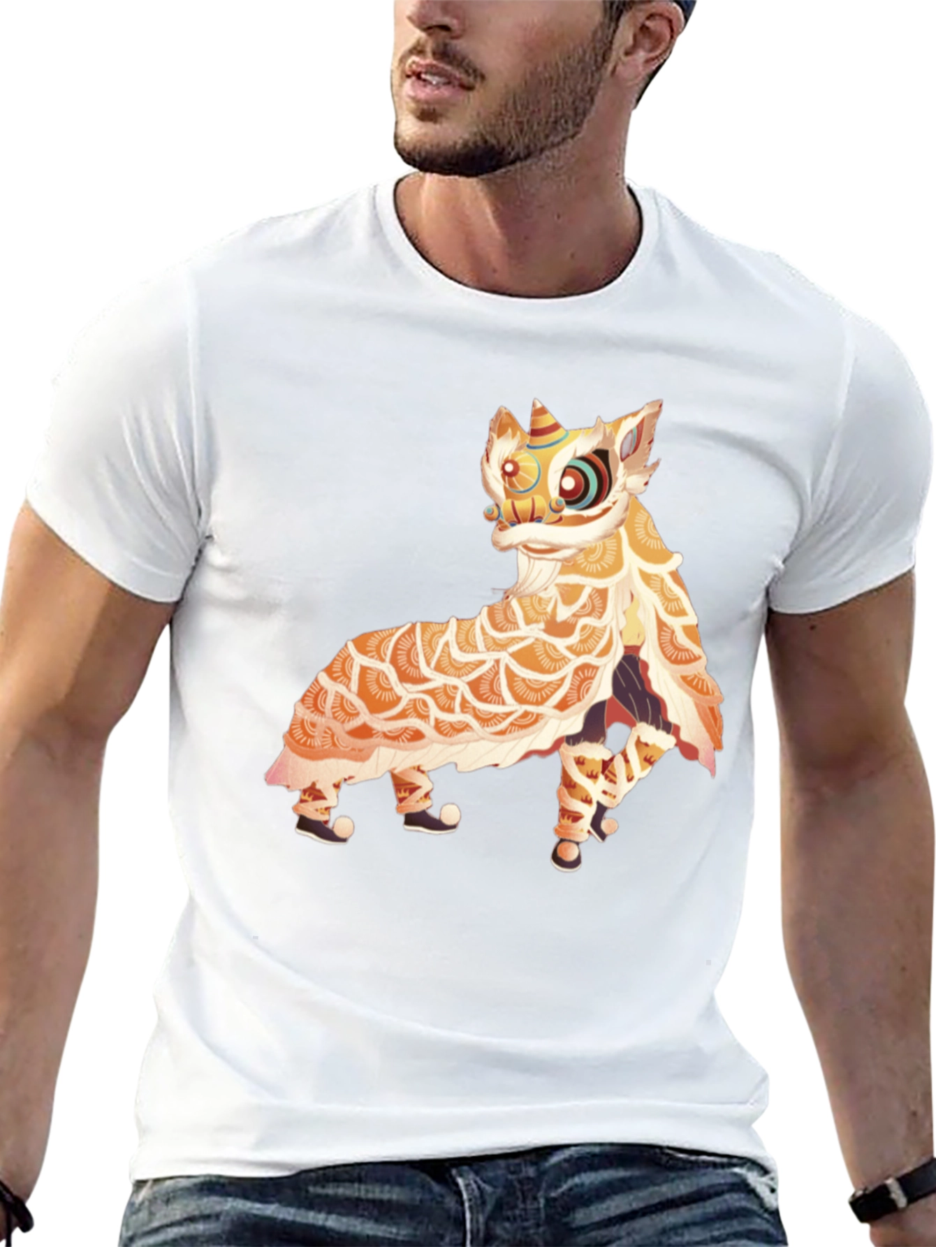 Lion Dance Graphic Tee - Black