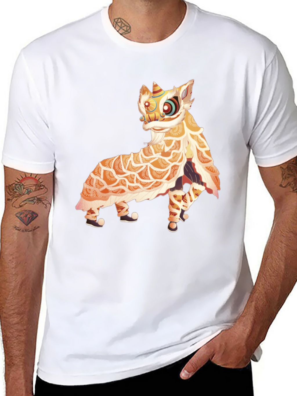 Lion Dance Graphic Tee - Black