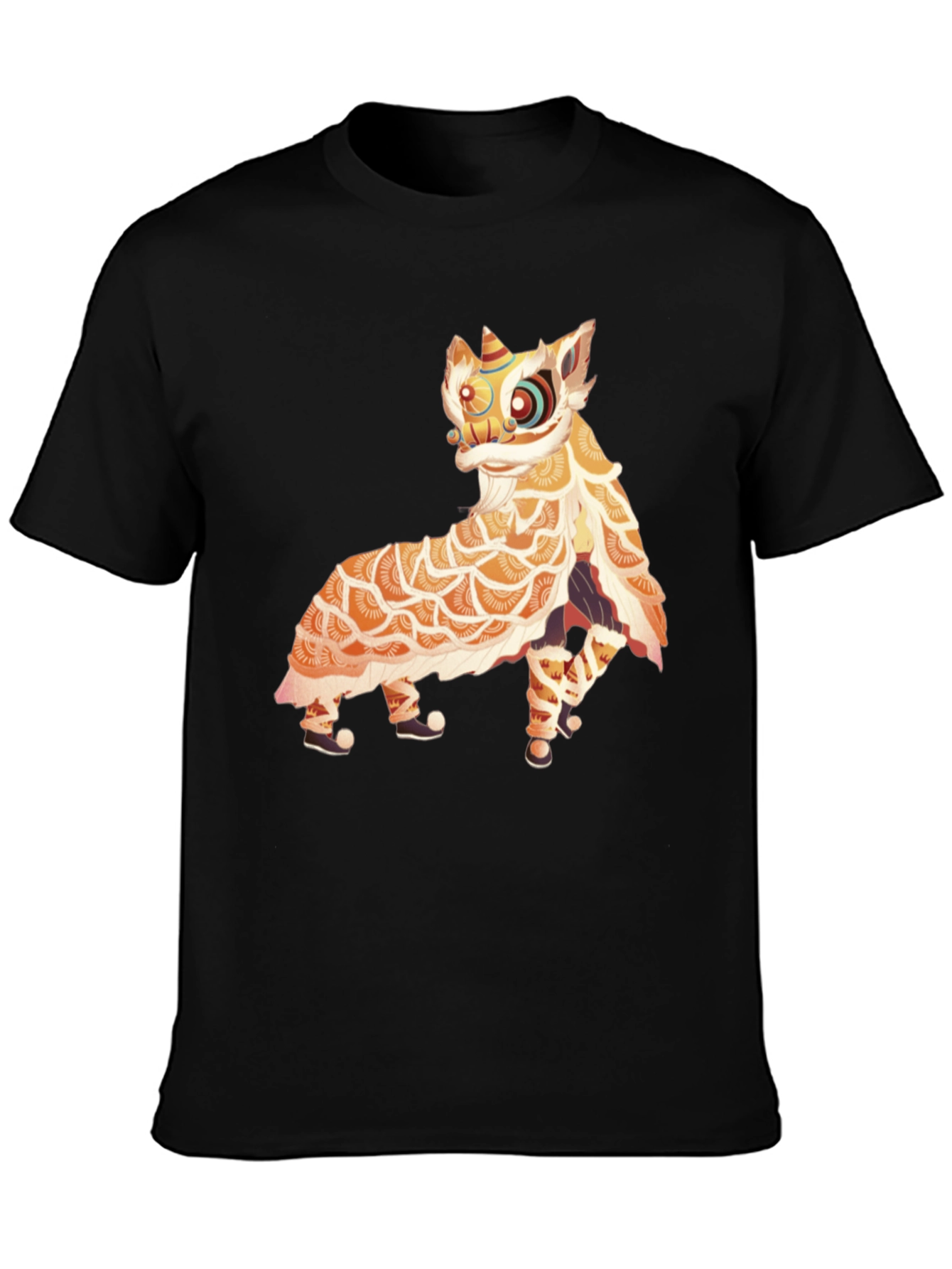 Lion Dance Graphic Tee - Black