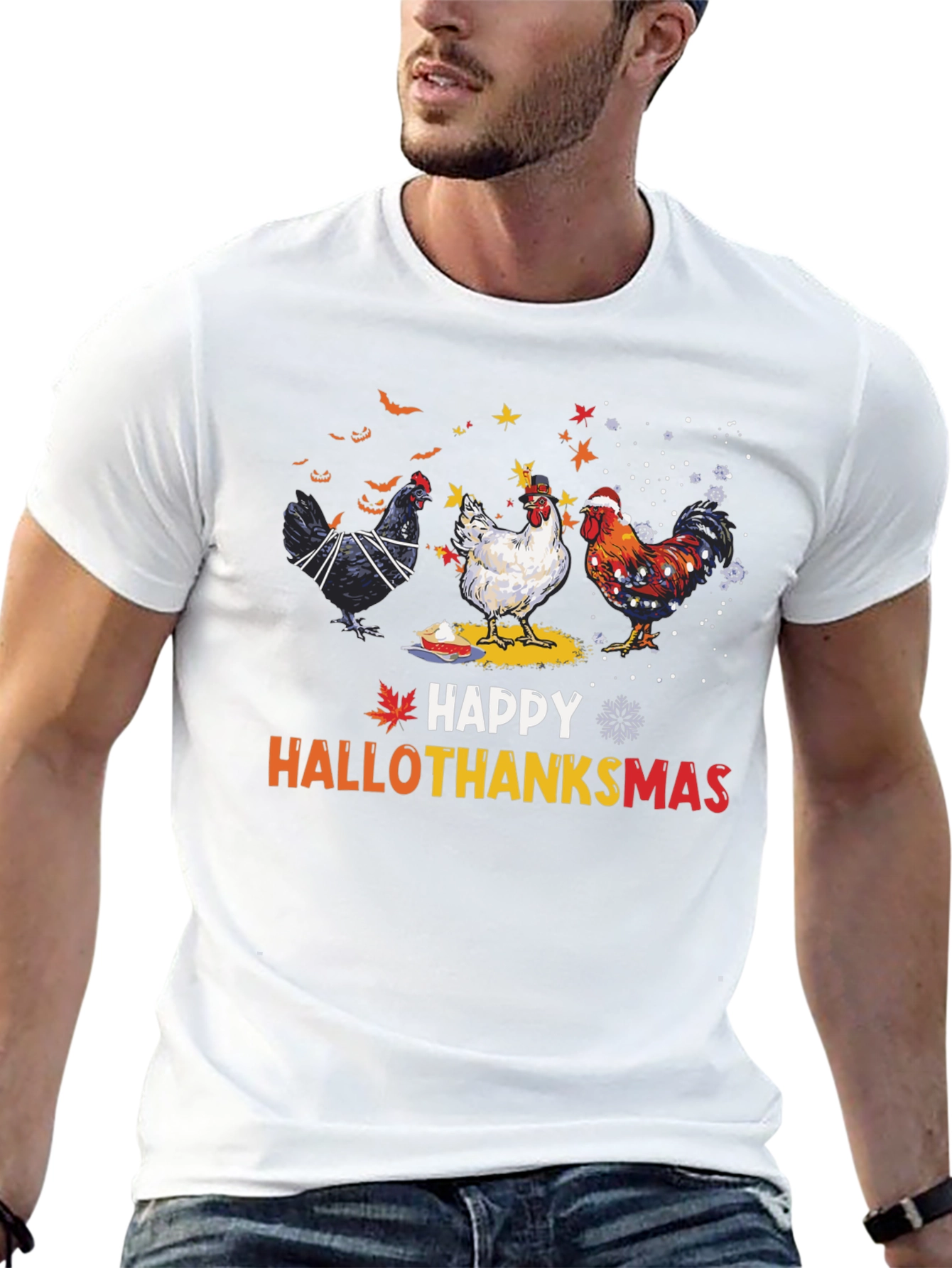 Happy Hallothanksmas Chicken T-Shirt