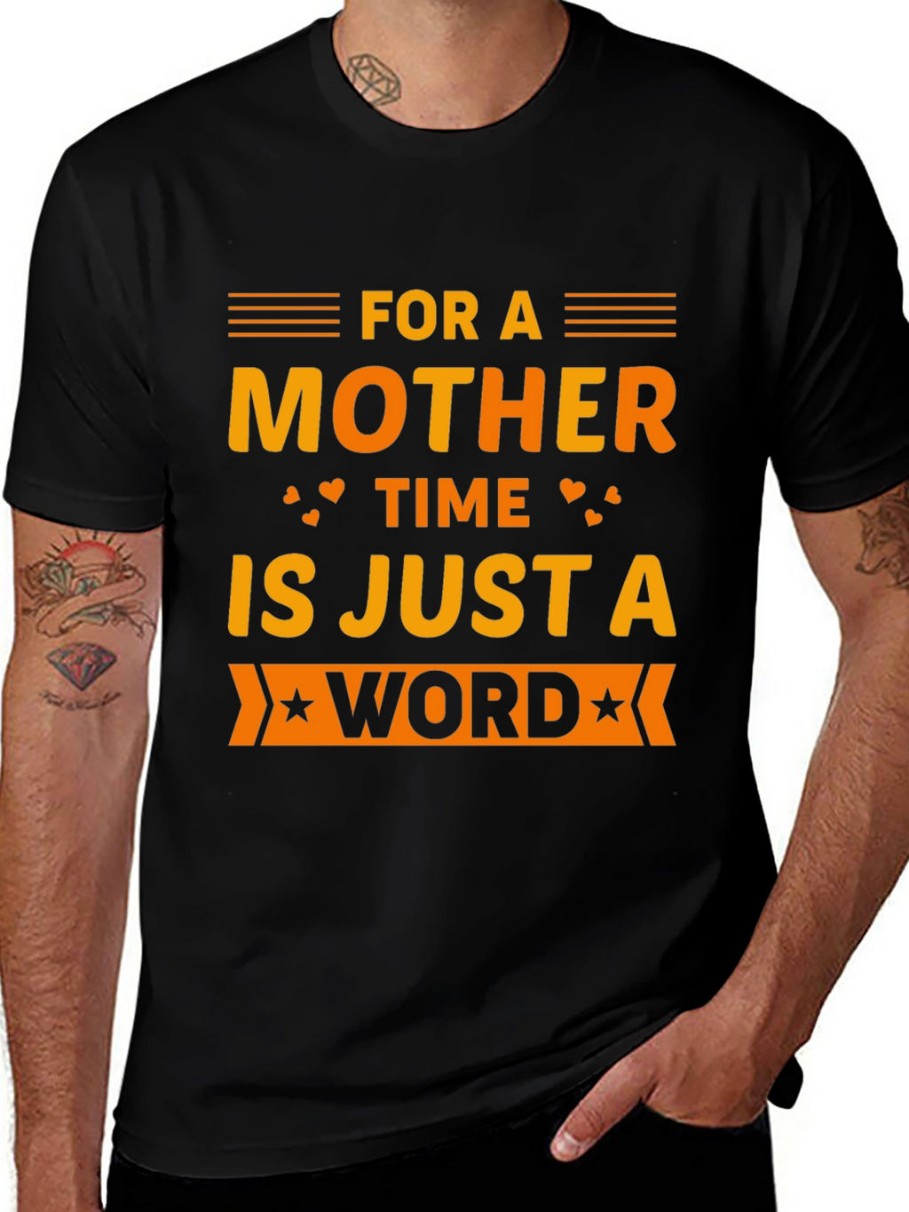 Mother Time Word T-Shirt - Black