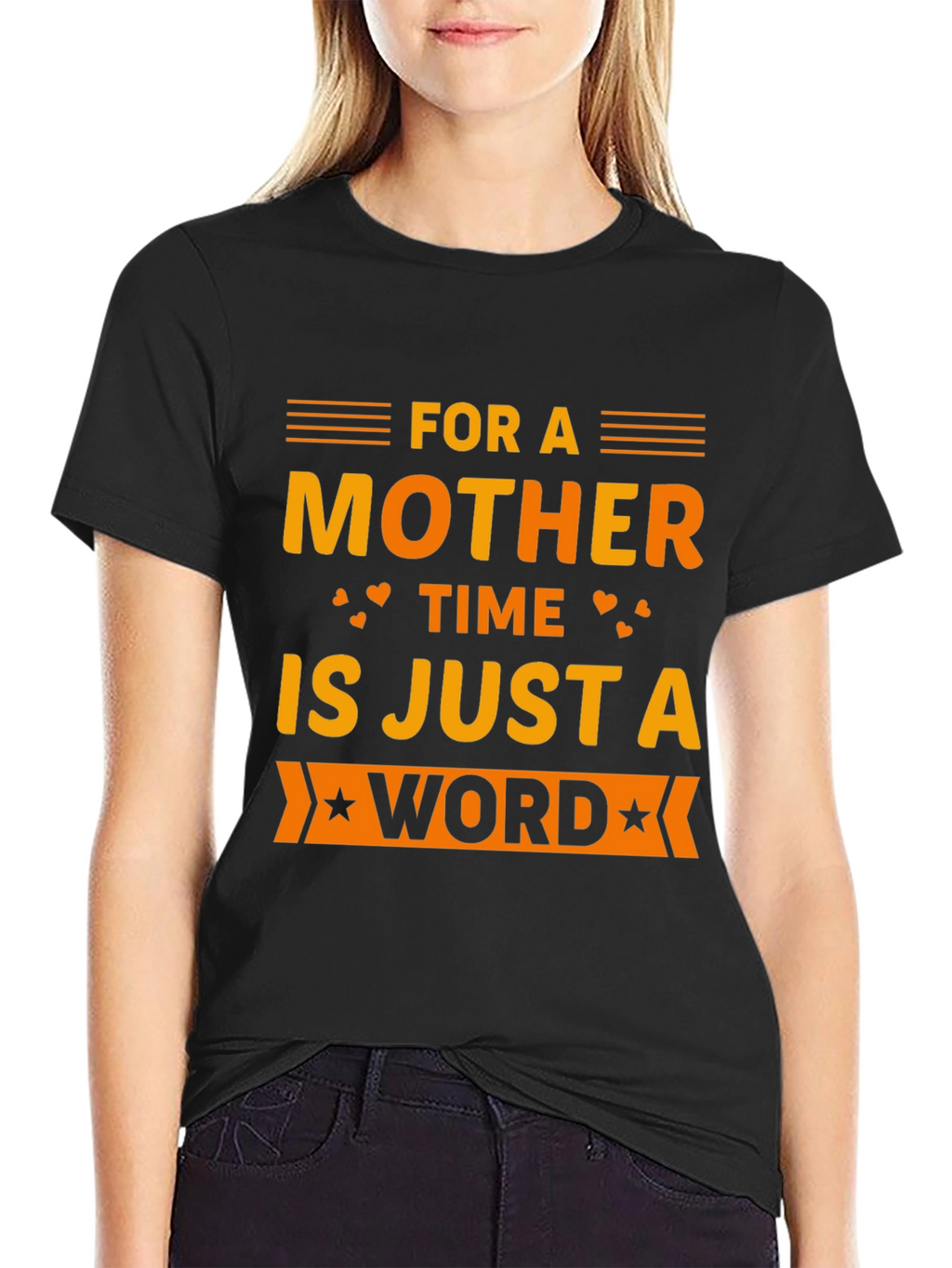 Mother Time Word T-Shirt - Black
