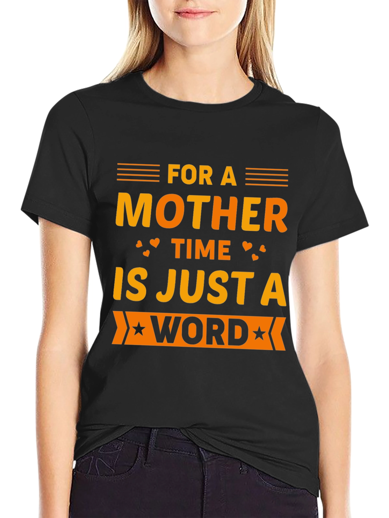 Mother Time Word T-Shirt - Black