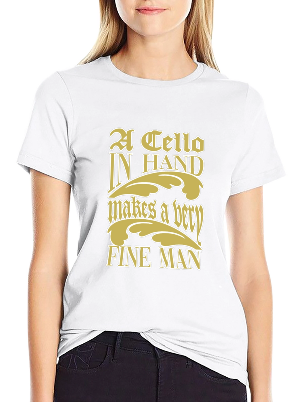Cello In Hand Graphic T-Shirt