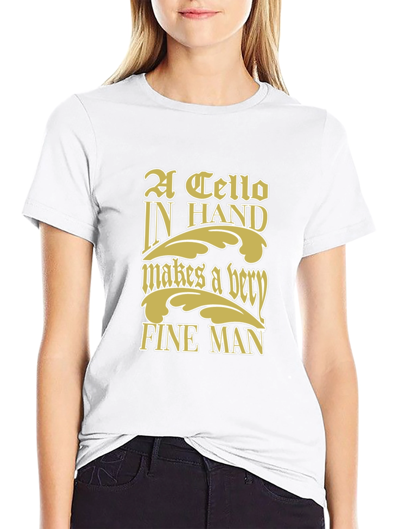 Cello In Hand Graphic T-Shirt