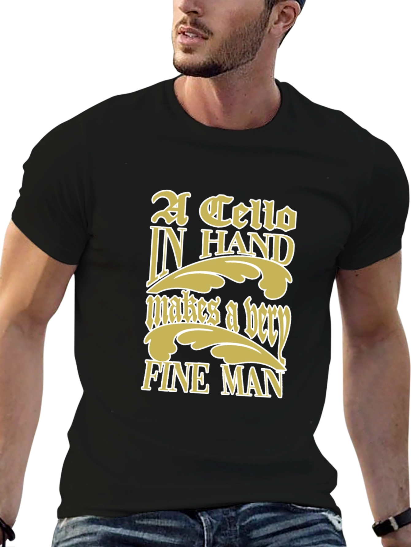 Cello In Hand Graphic T-Shirt