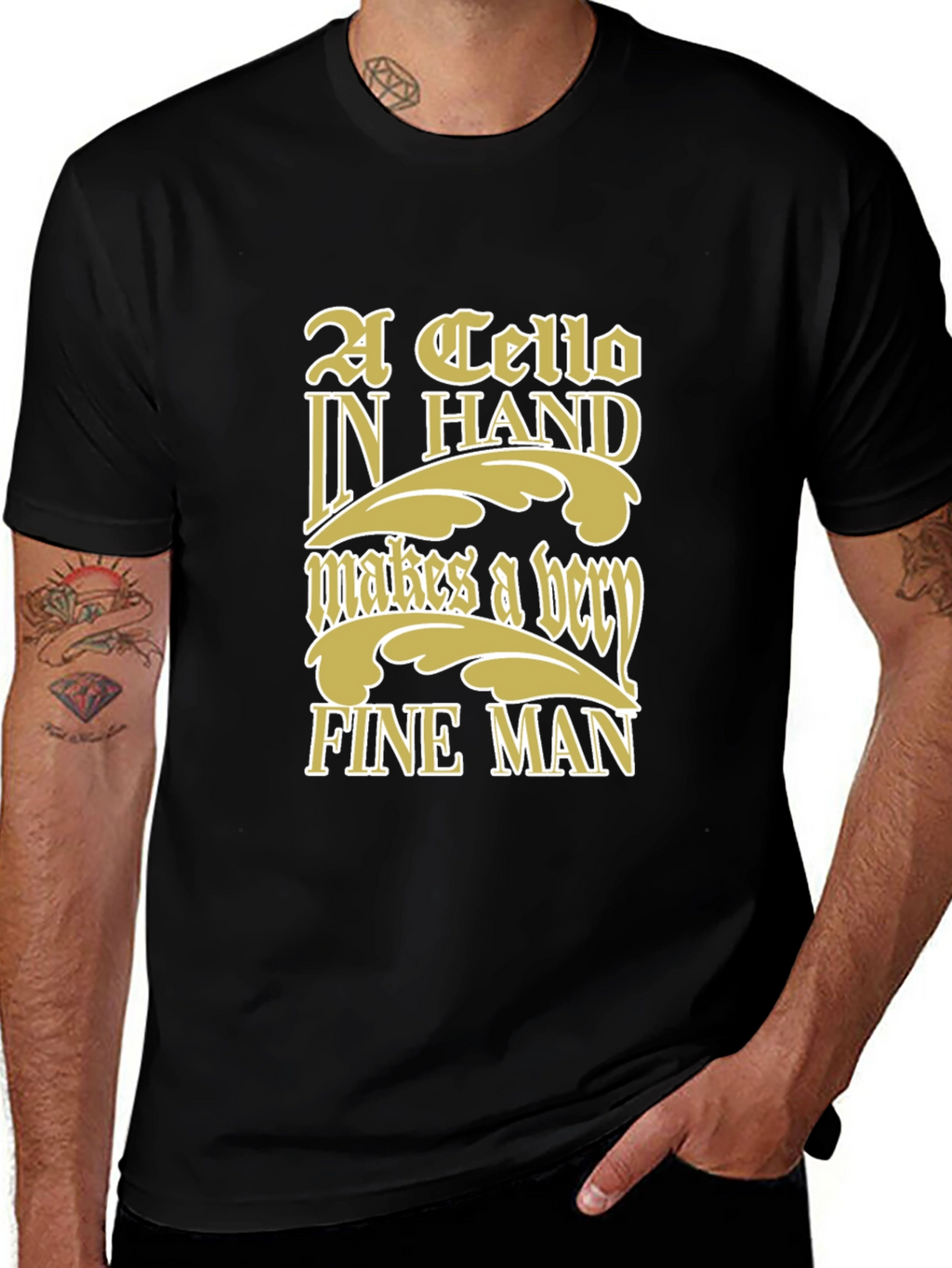 Cello In Hand Graphic T-Shirt