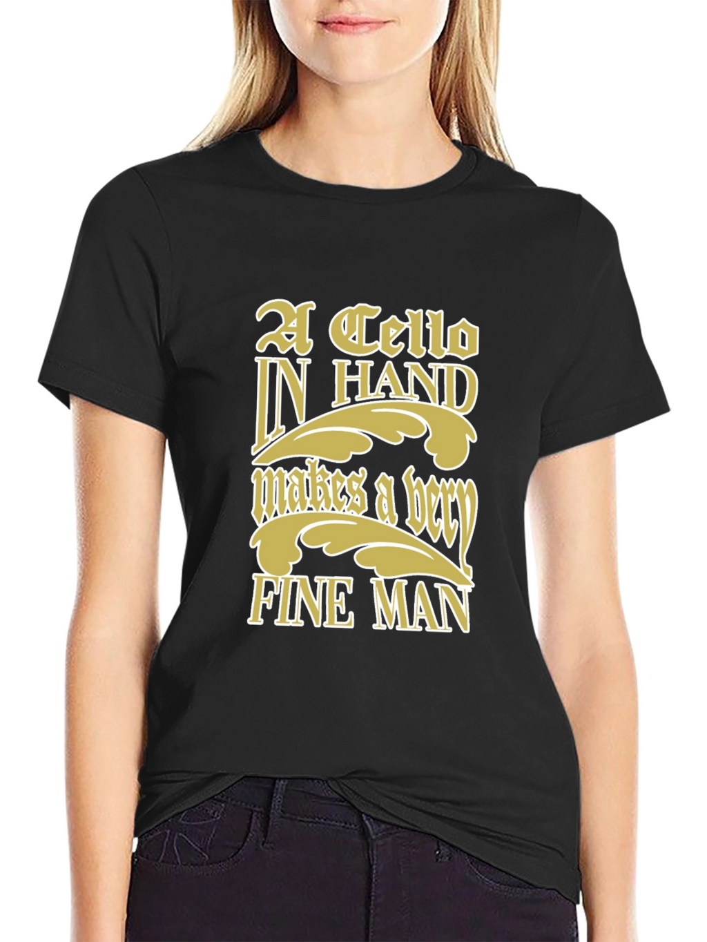 Cello In Hand Graphic T-Shirt