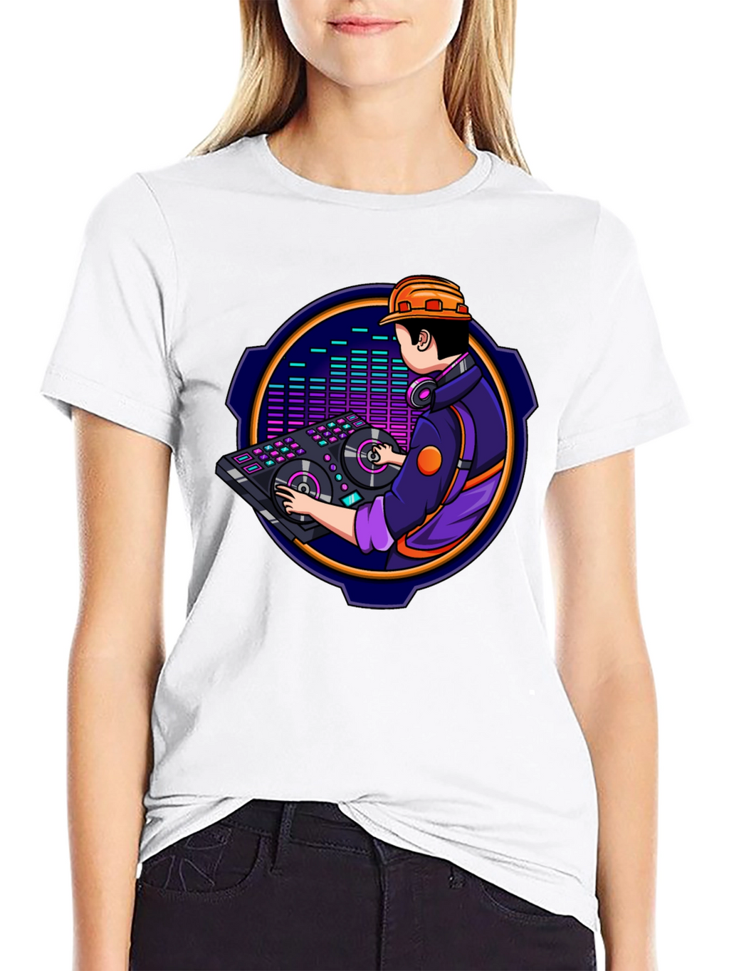 DJ Construction Worker Graphic Tee