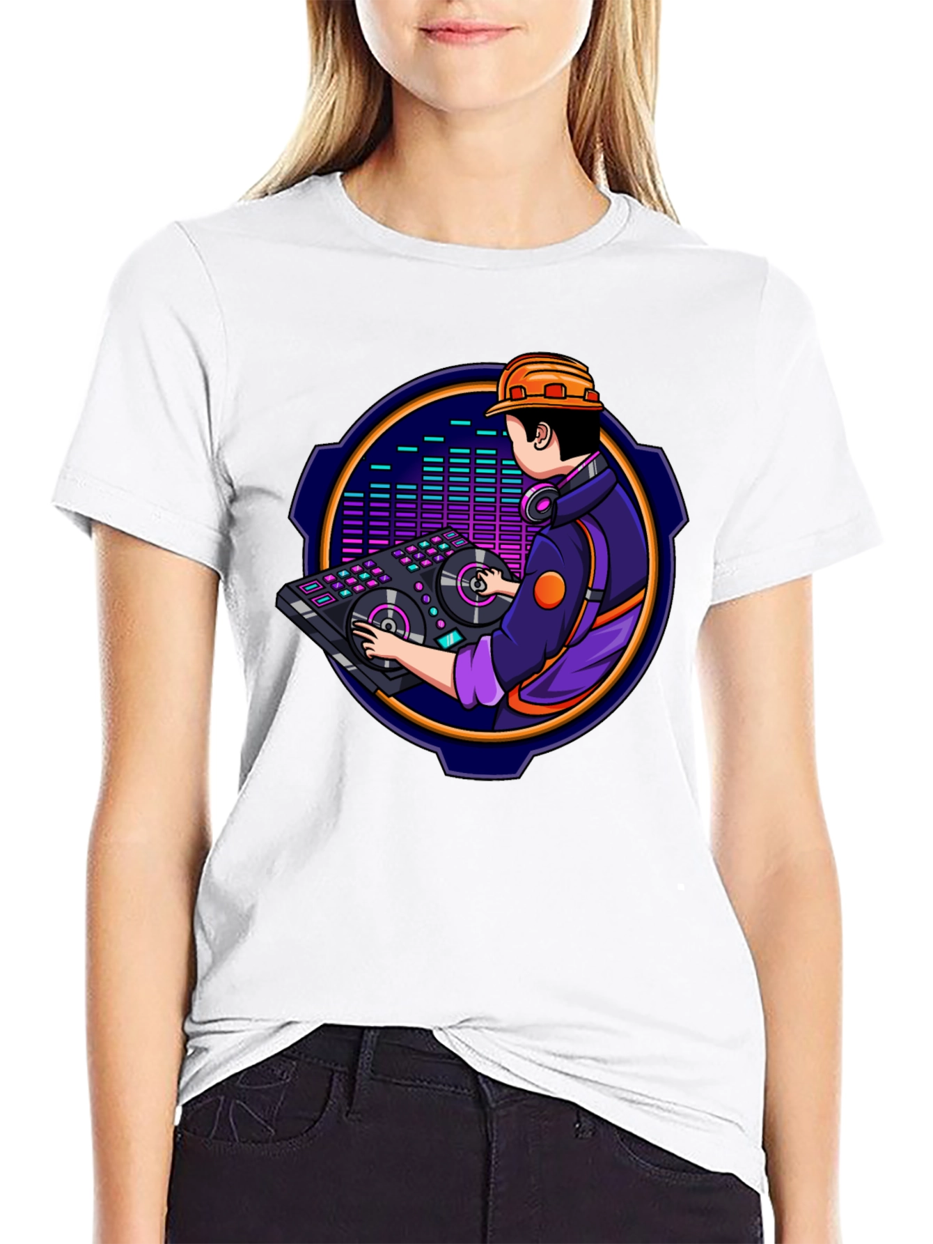 DJ Construction Worker Graphic Tee