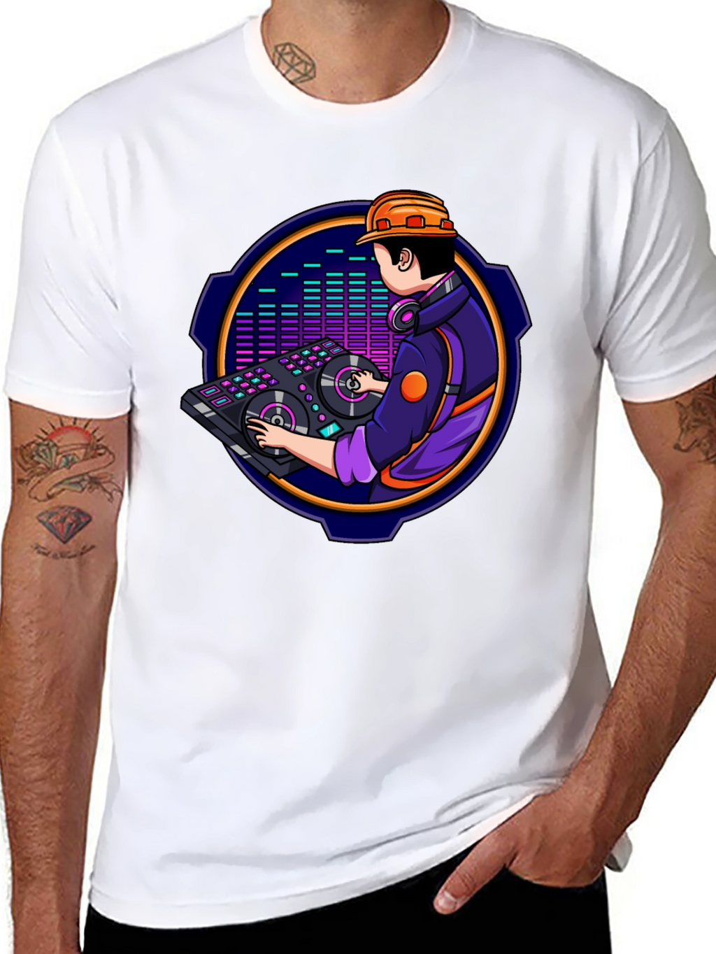 DJ Construction Worker Graphic Tee