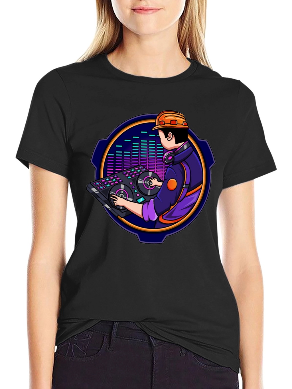 DJ Construction Worker Graphic Tee
