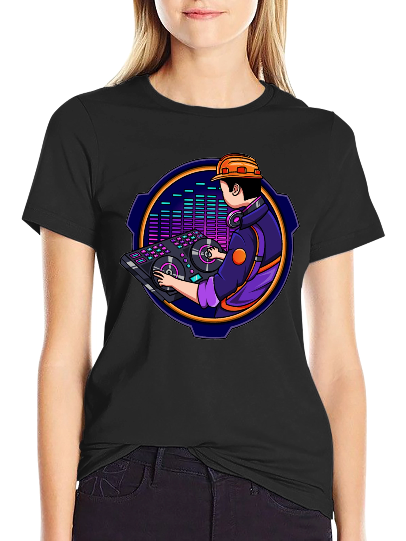 DJ Construction Worker Graphic Tee