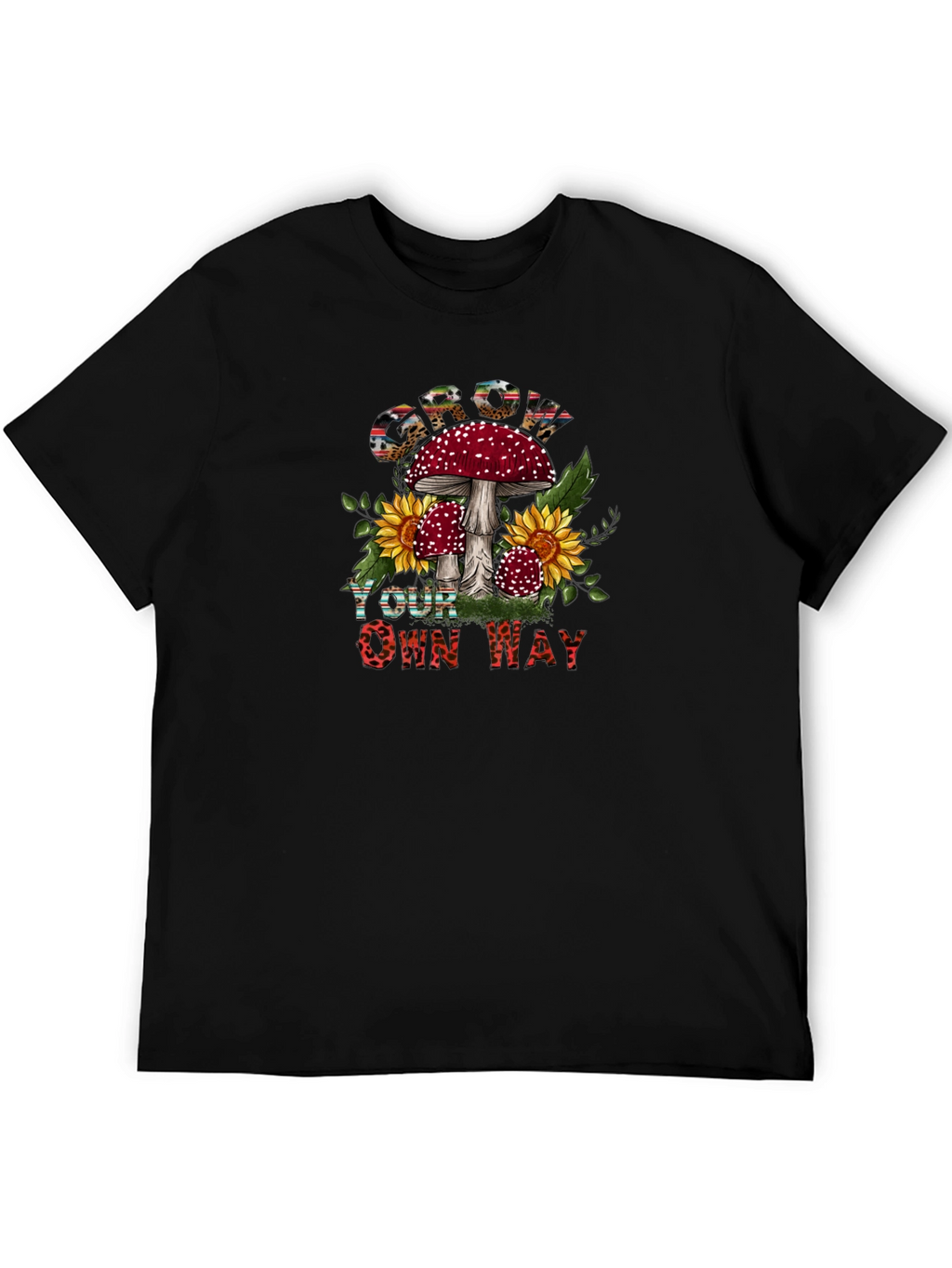 Mushroom Sunflower Graphic Tee