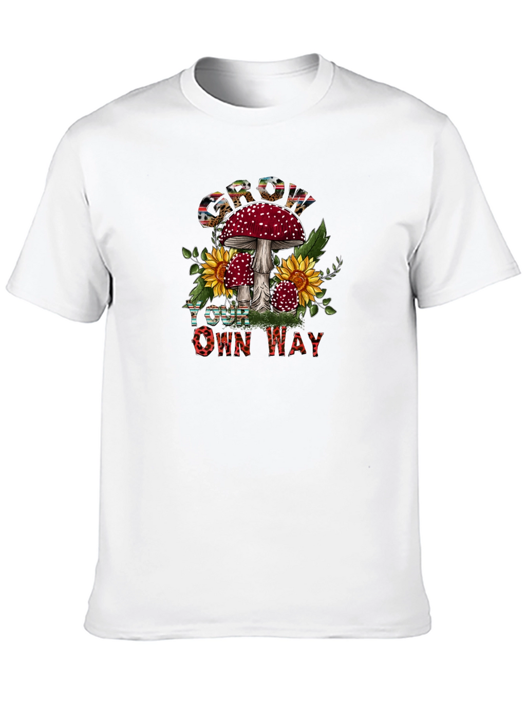Mushroom Sunflower Graphic Tee