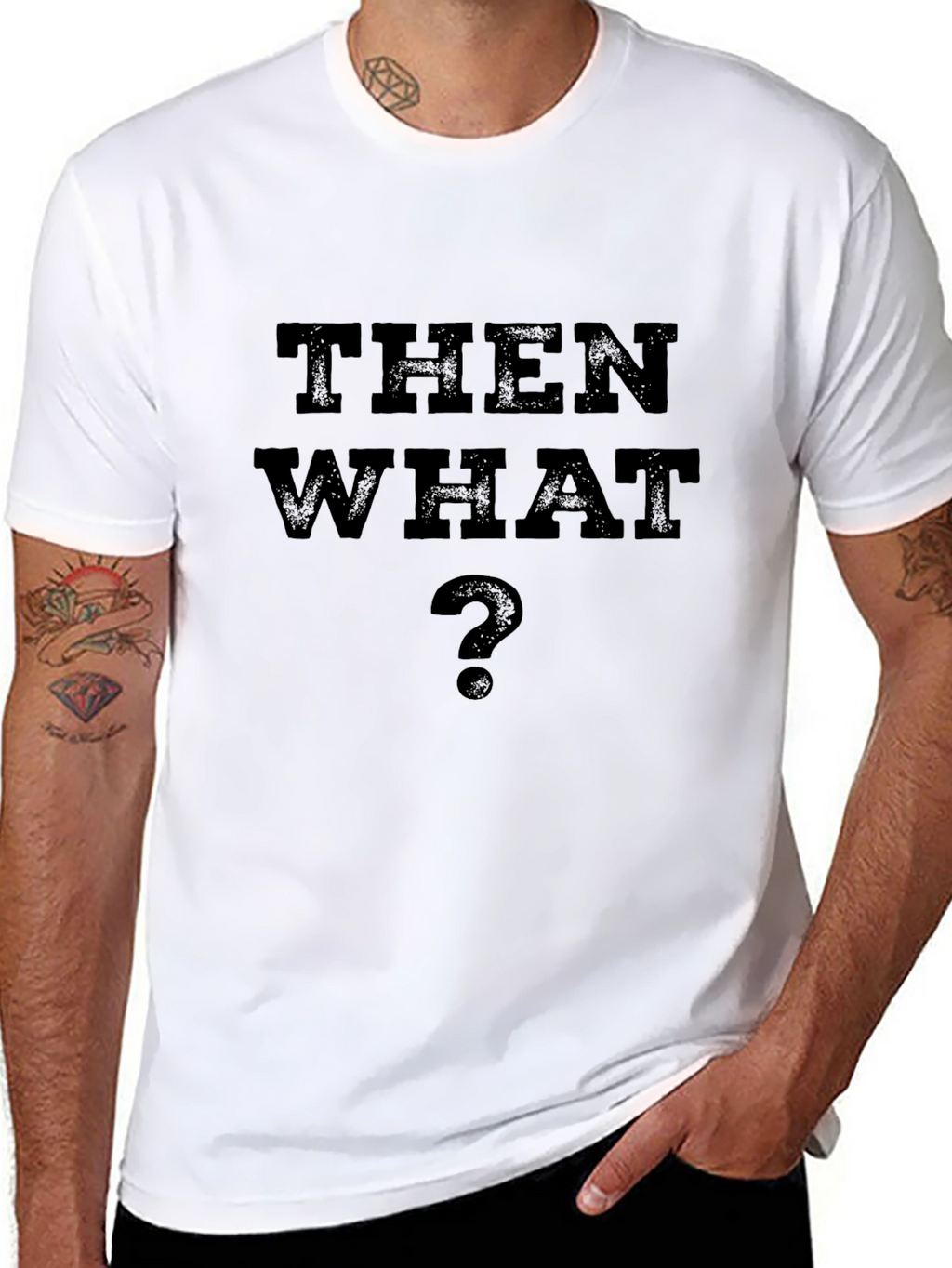 Then What? Black Graphic T-Shirt - Casual Style