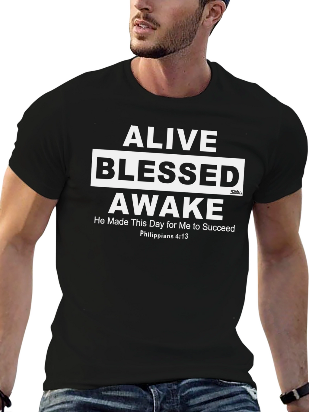 Alive Blessed Awake Inspirational Graphic Tee