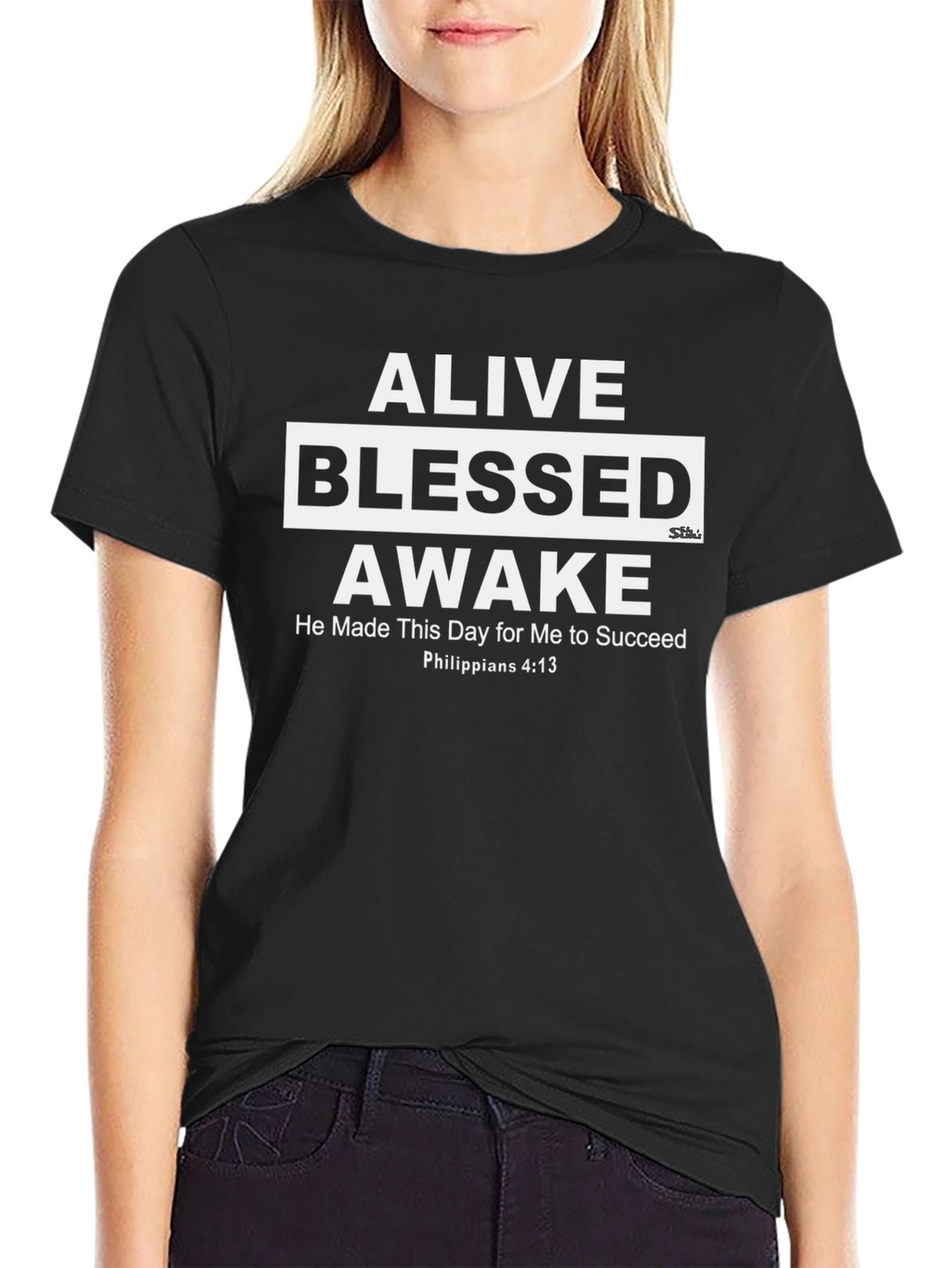 Alive Blessed Awake Inspirational Graphic Tee