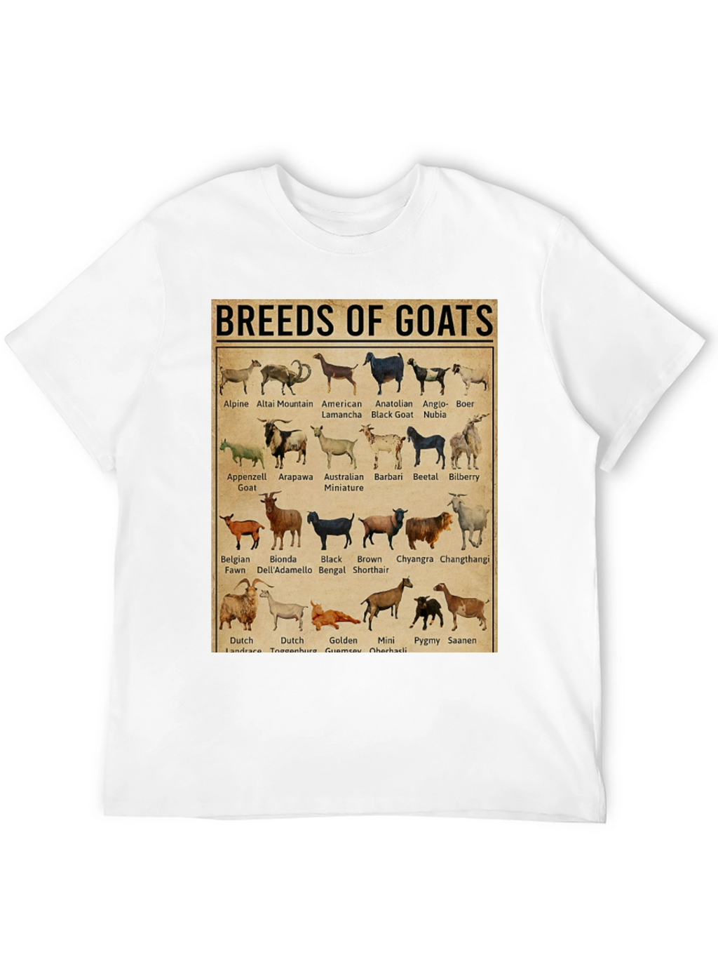 Breeds of Goats T-Shirt - Farm Animal Lover Tee
