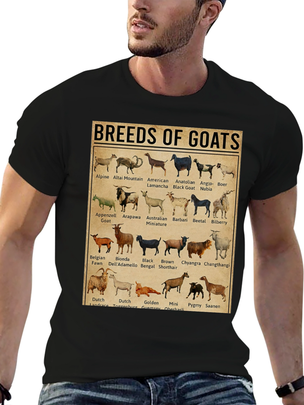 Breeds of Goats T-Shirt - Farm Animal Lover Tee