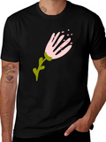 Floral Graphic Black T-Shirt