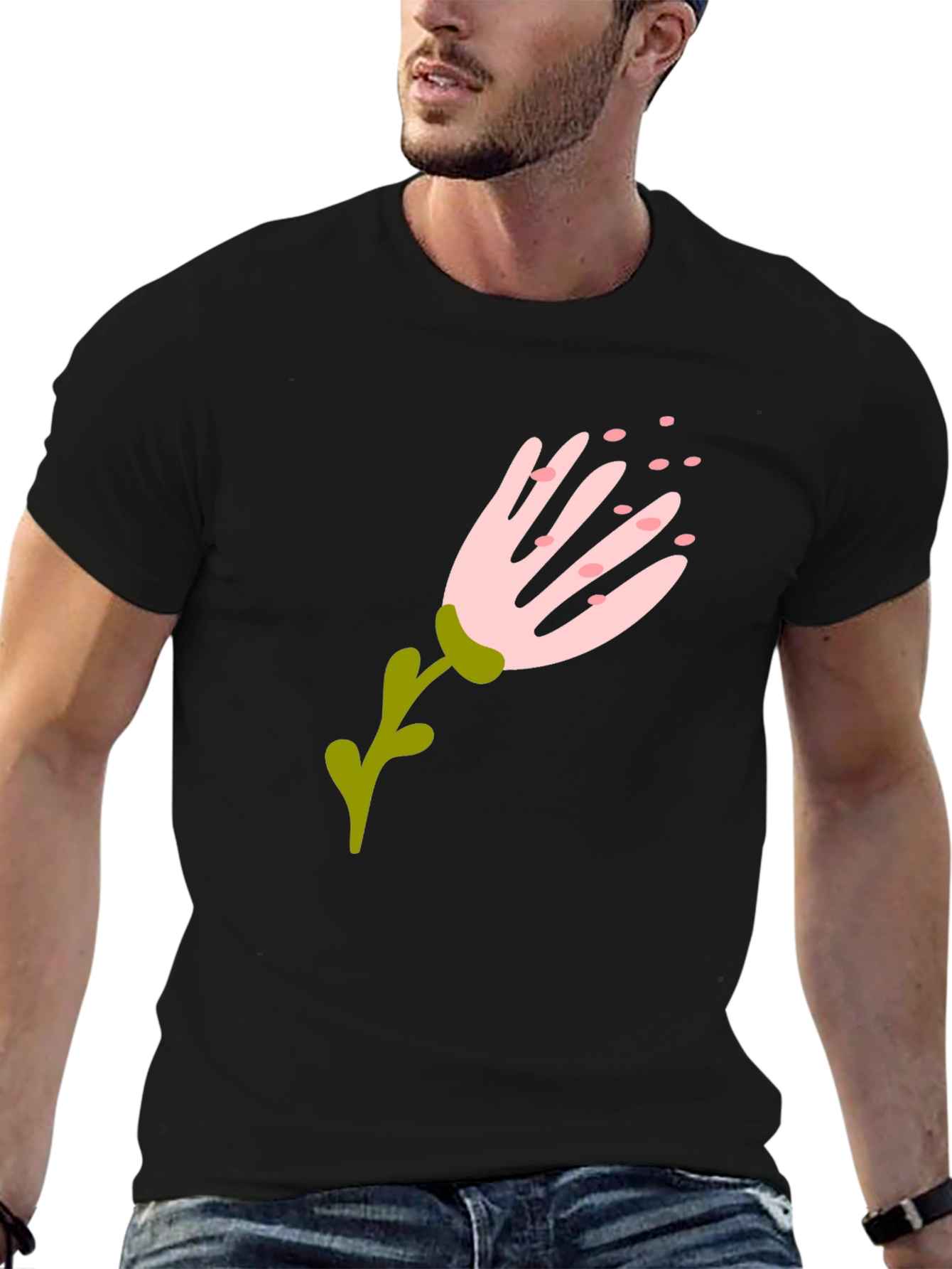 Floral Graphic Black T-Shirt