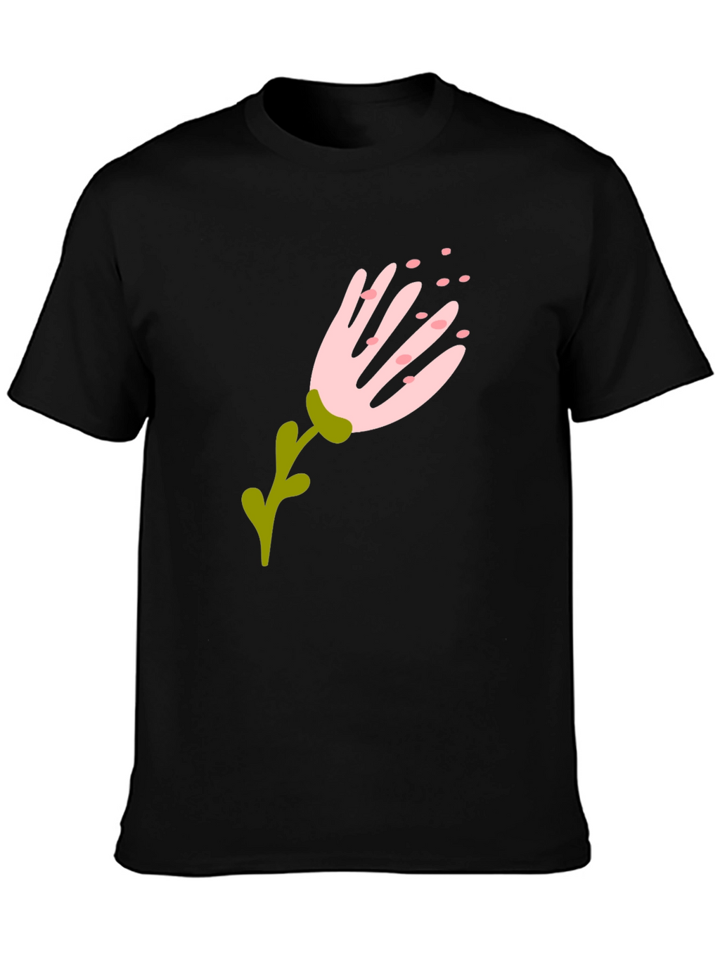 Floral Graphic Black T-Shirt