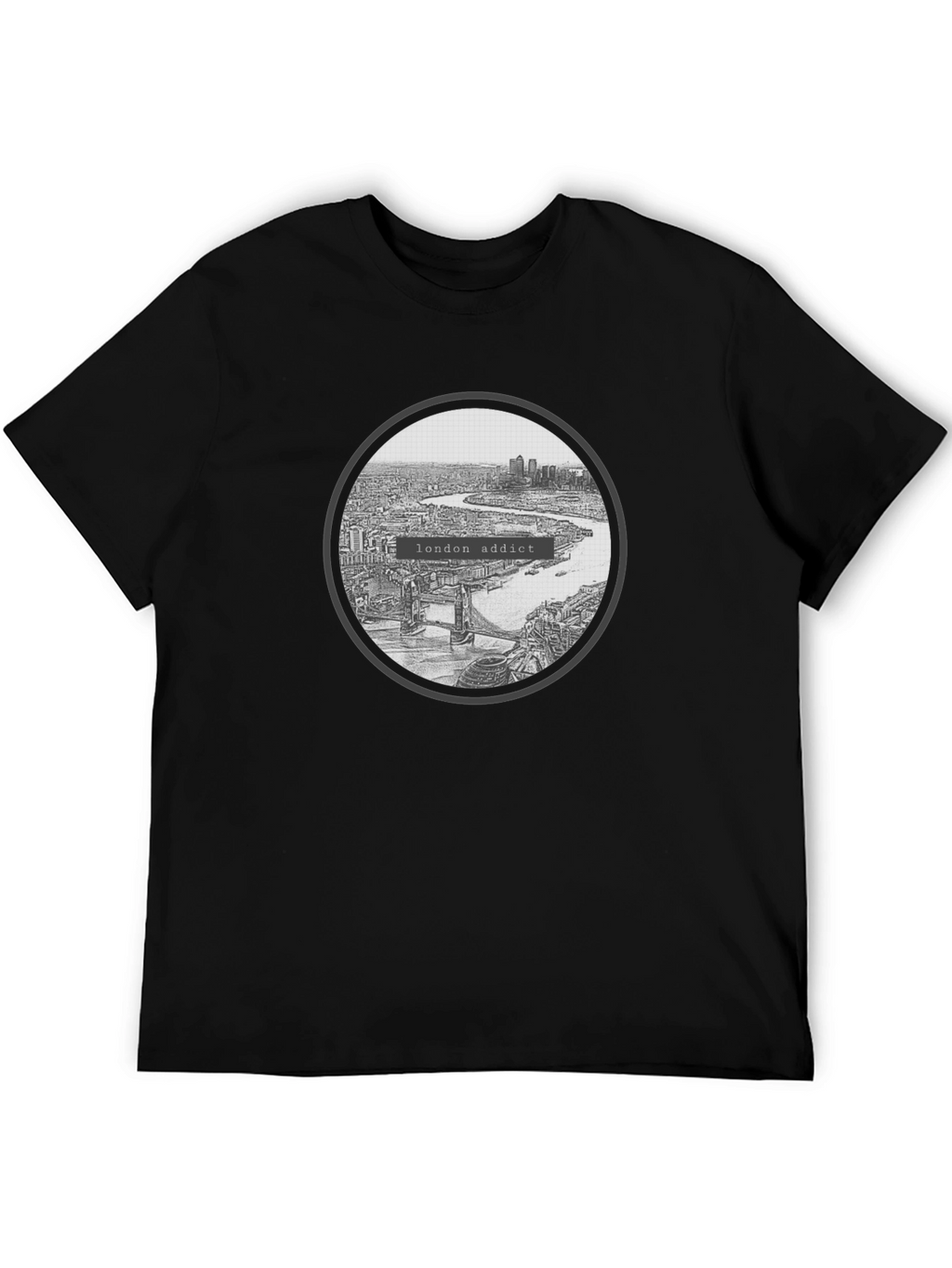 London Addict Graphic Tee - Black Crew Neck T-Shirt