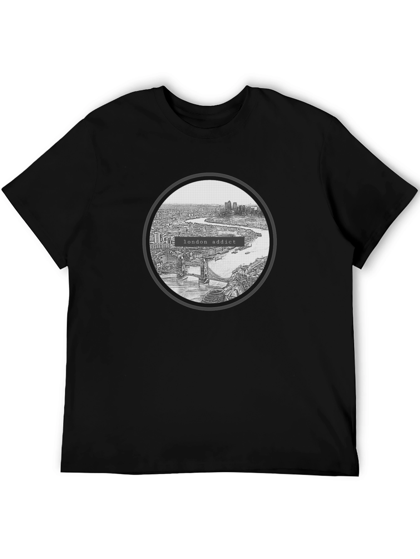 London Addict Graphic Tee - Black Crew Neck T-Shirt