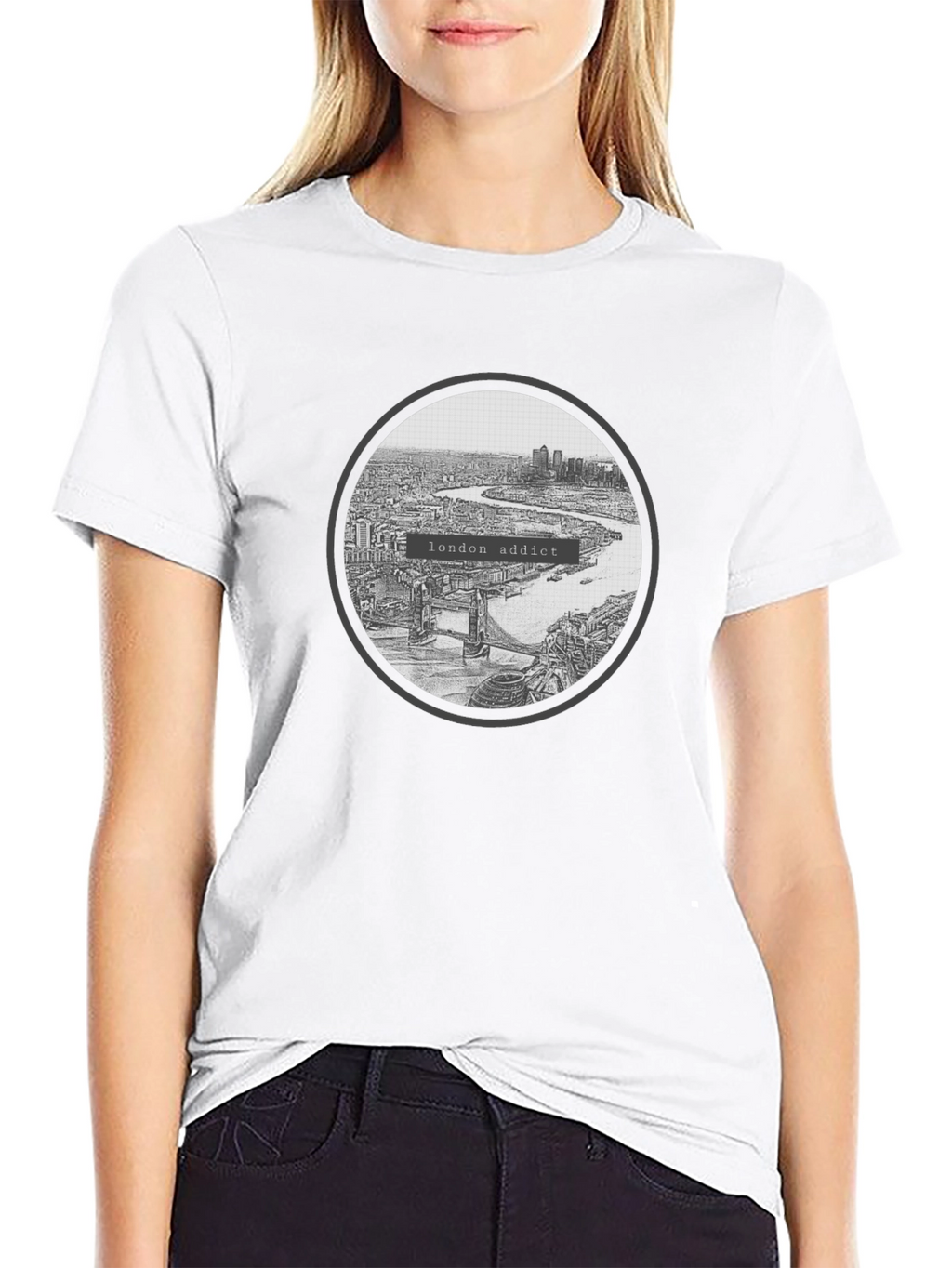 London Addict Graphic Tee - Black Crew Neck T-Shirt