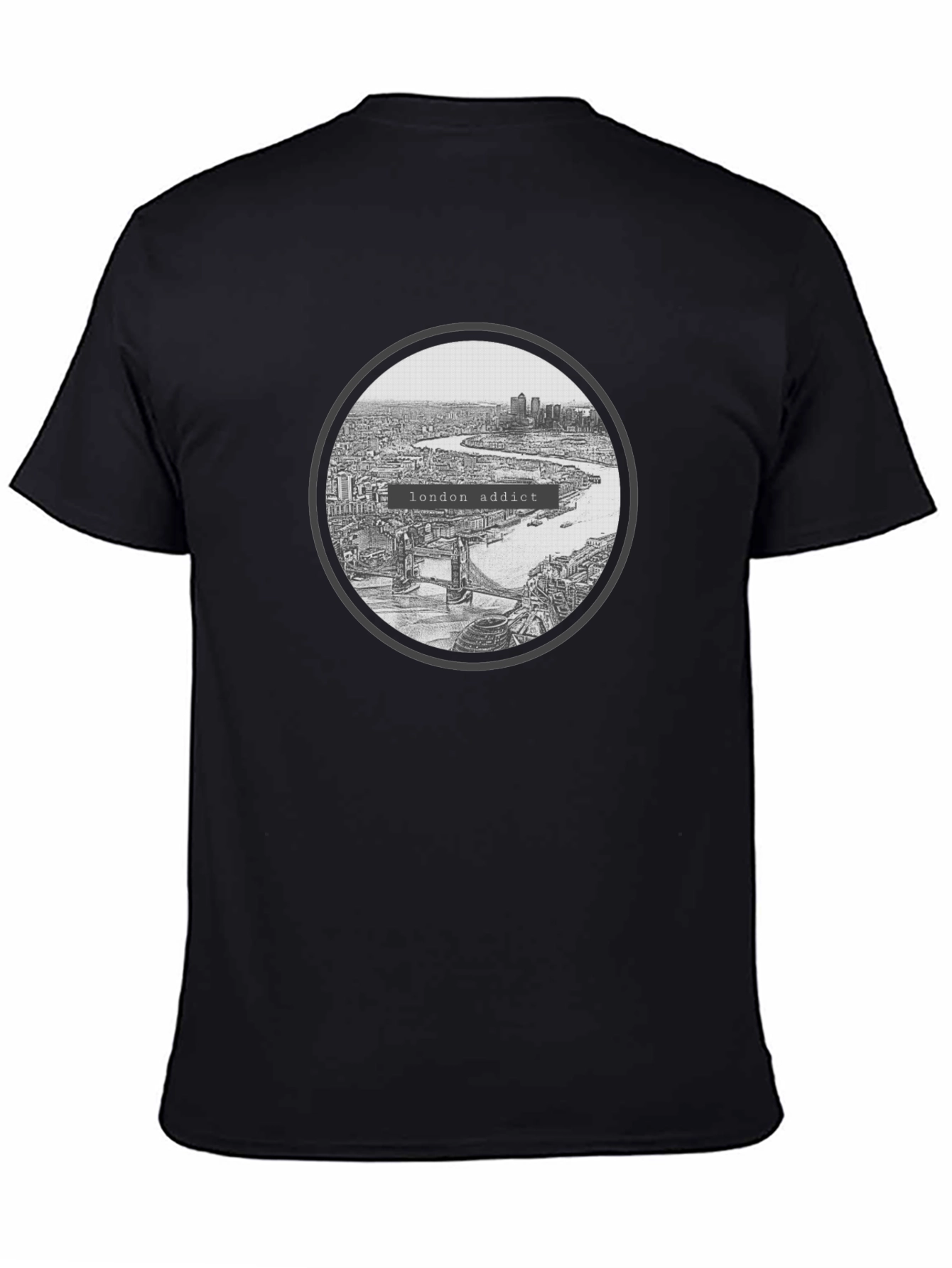 London Addict Graphic Tee - Black Crew Neck T-Shirt