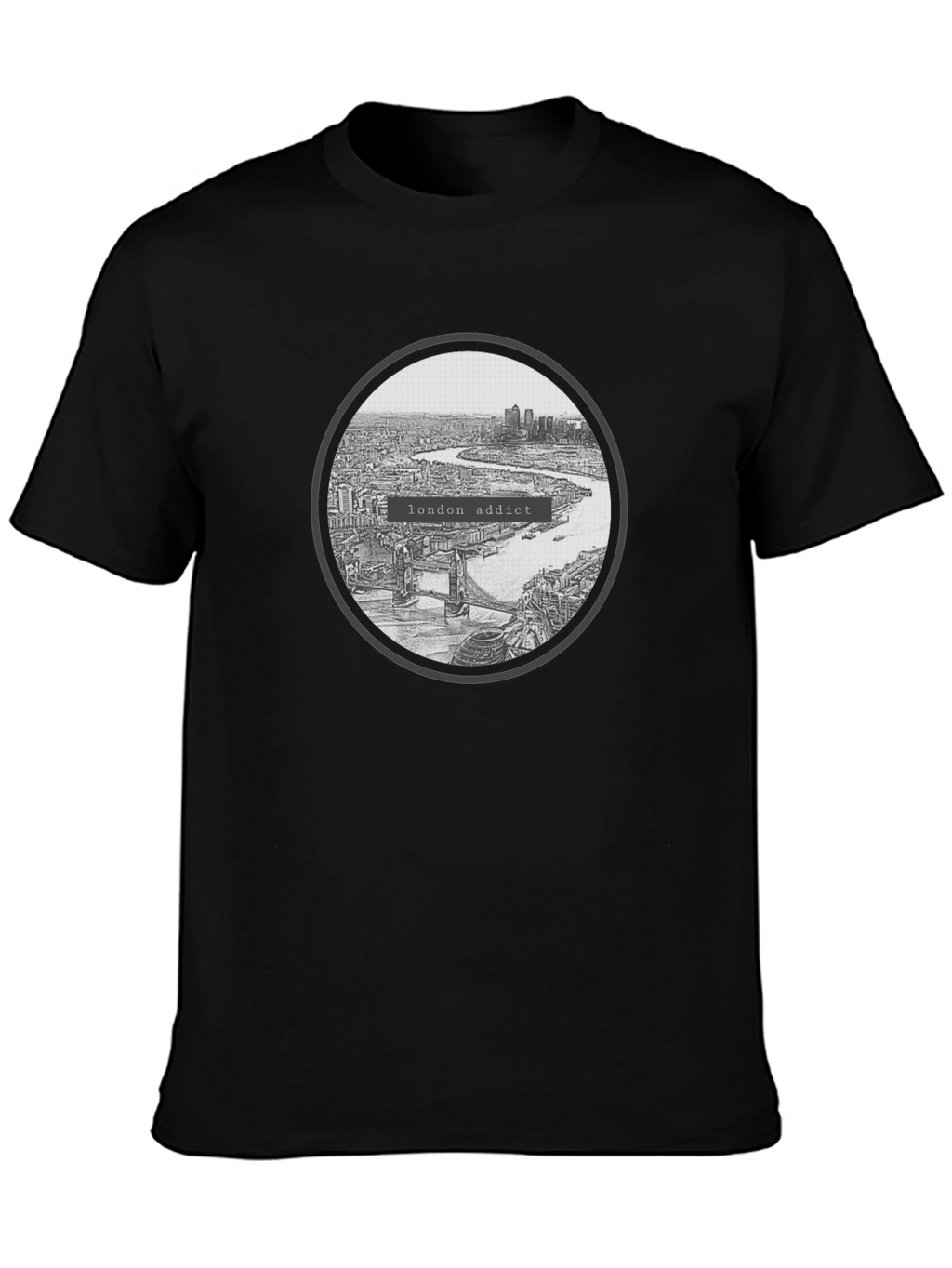 London Addict Graphic Tee - Black Crew Neck T-Shirt