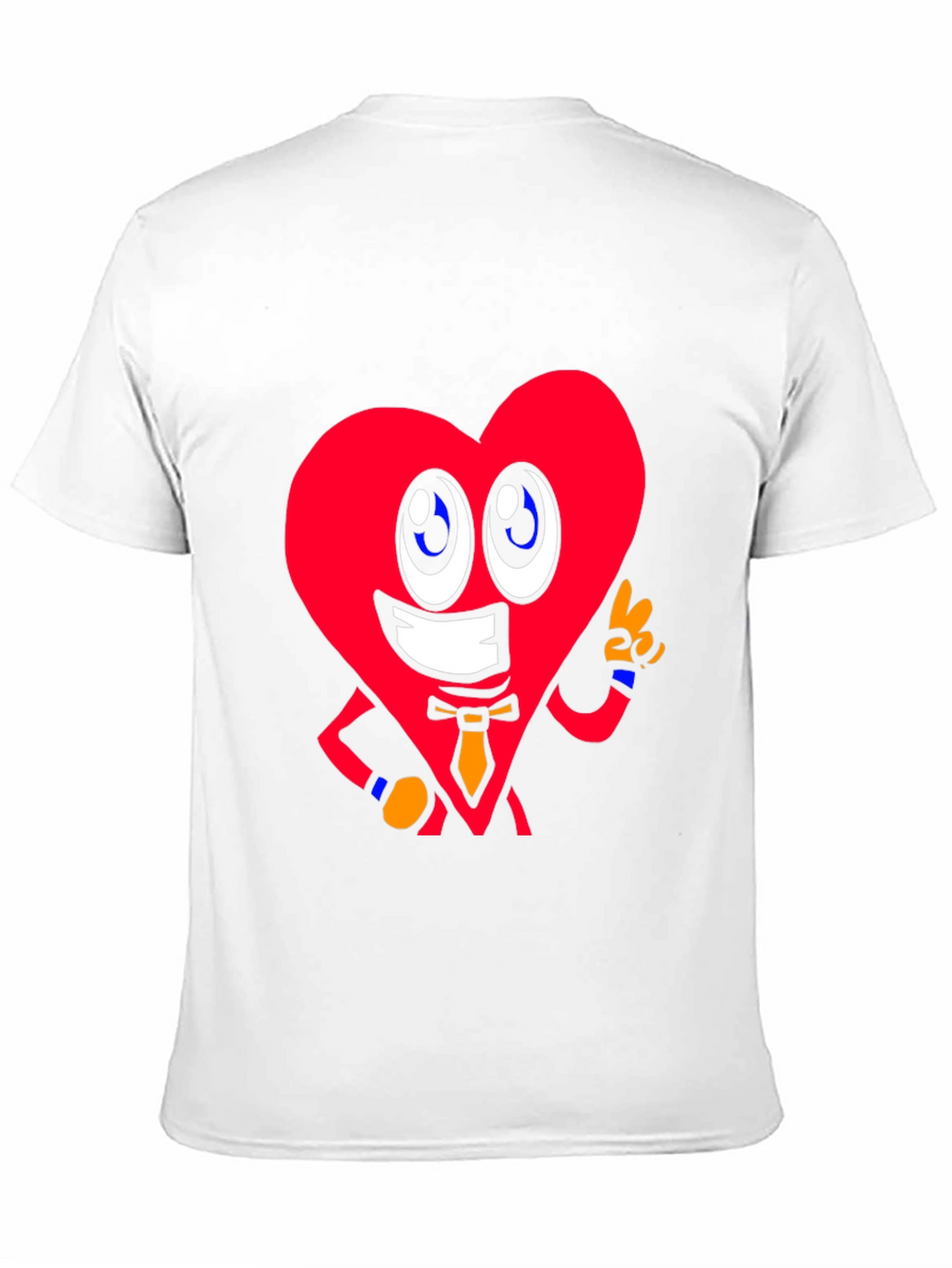 Cartoon Heart Graphic Tee - Black Cotton Shirt