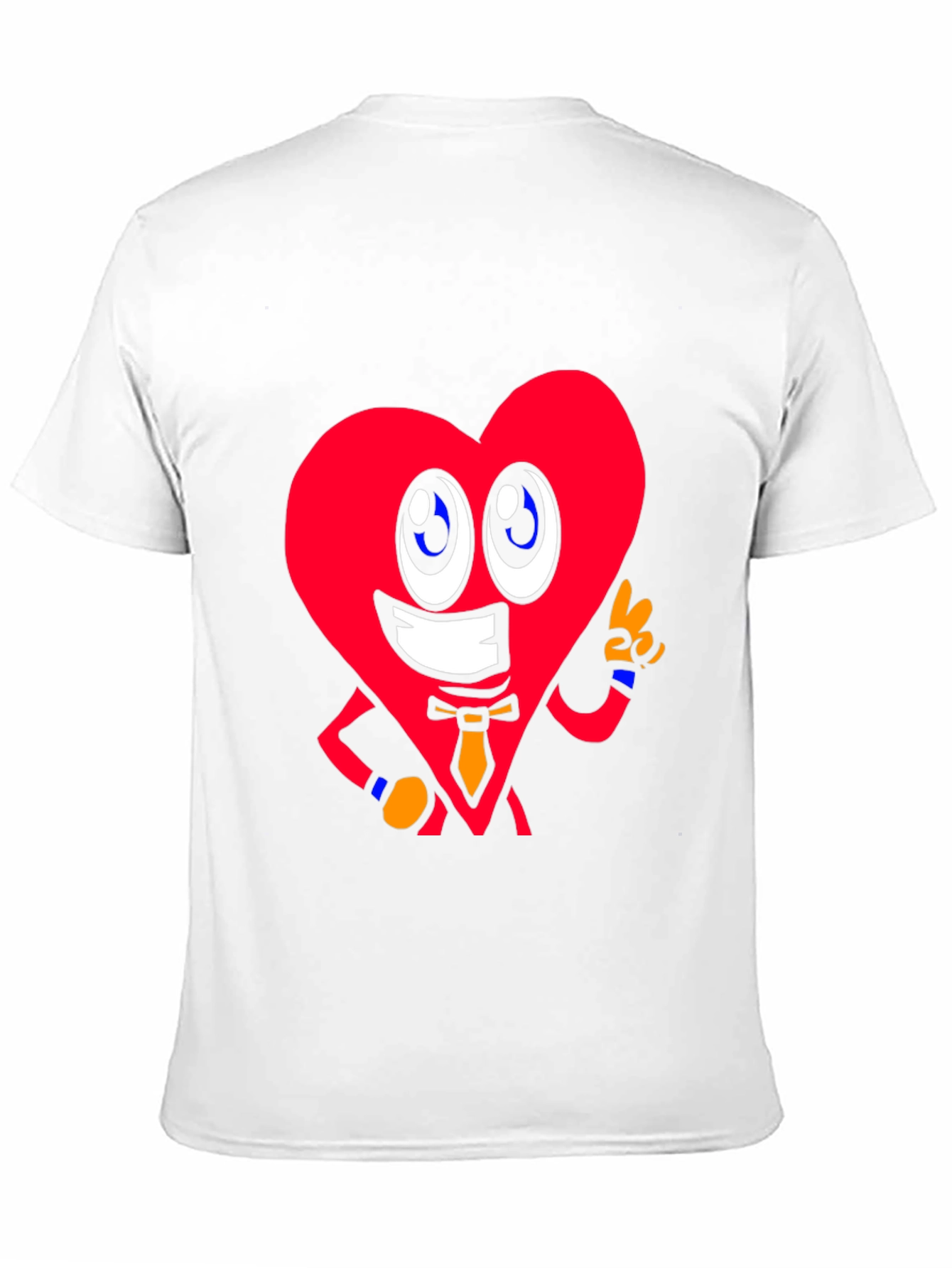 Cartoon Heart Graphic Tee - Black Cotton Shirt