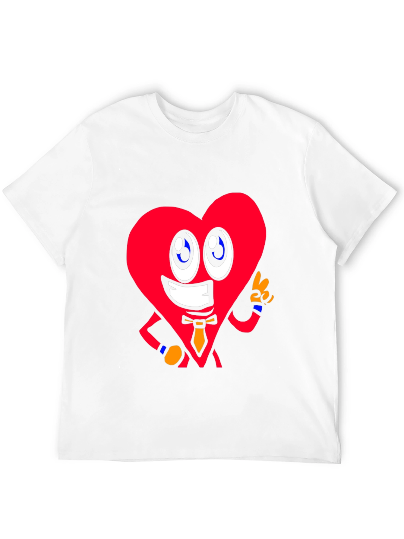 Cartoon Heart Graphic Tee - Black Cotton Shirt