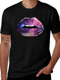 Galaxy Lips Graphic Tee - Black Unisex T-Shirt