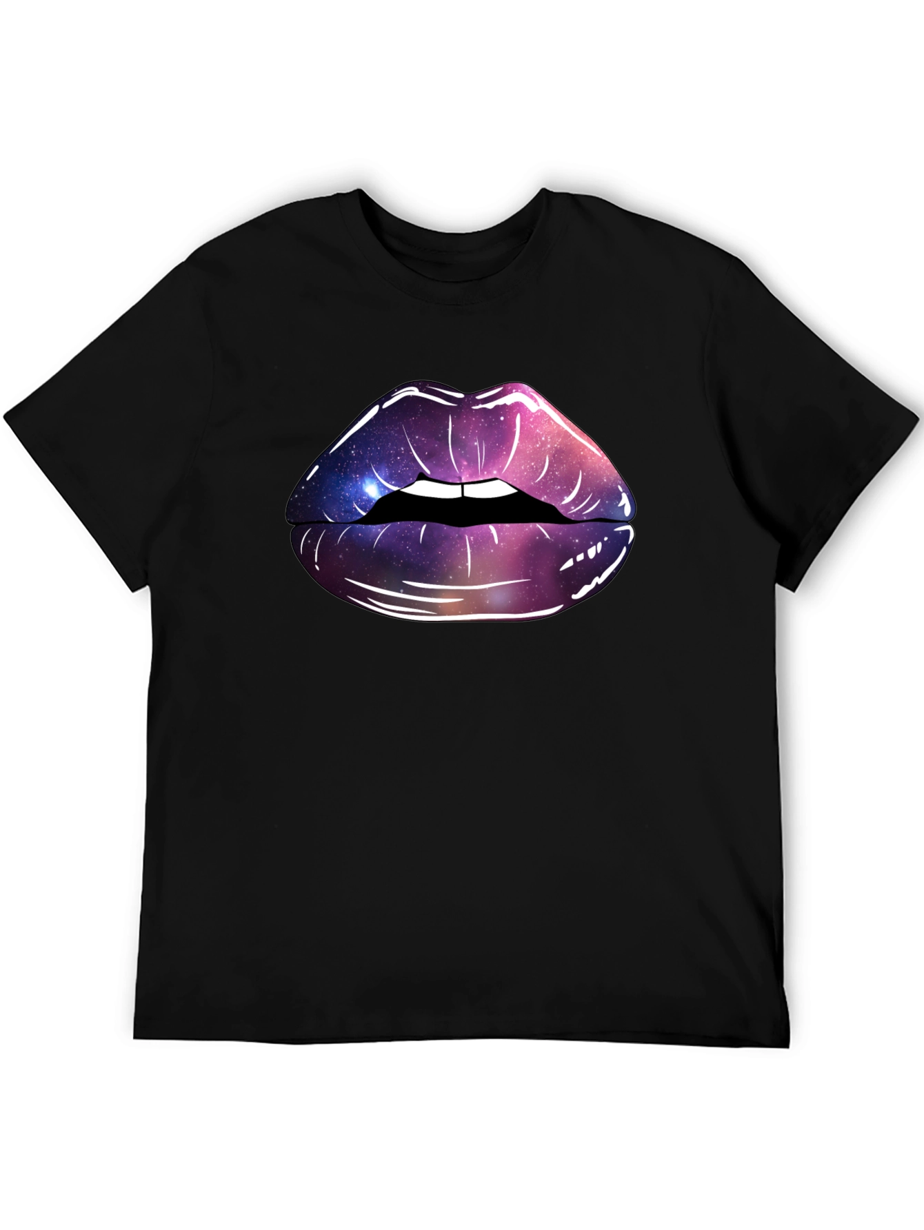 Galaxy Lips Graphic Tee - Black Unisex T-Shirt