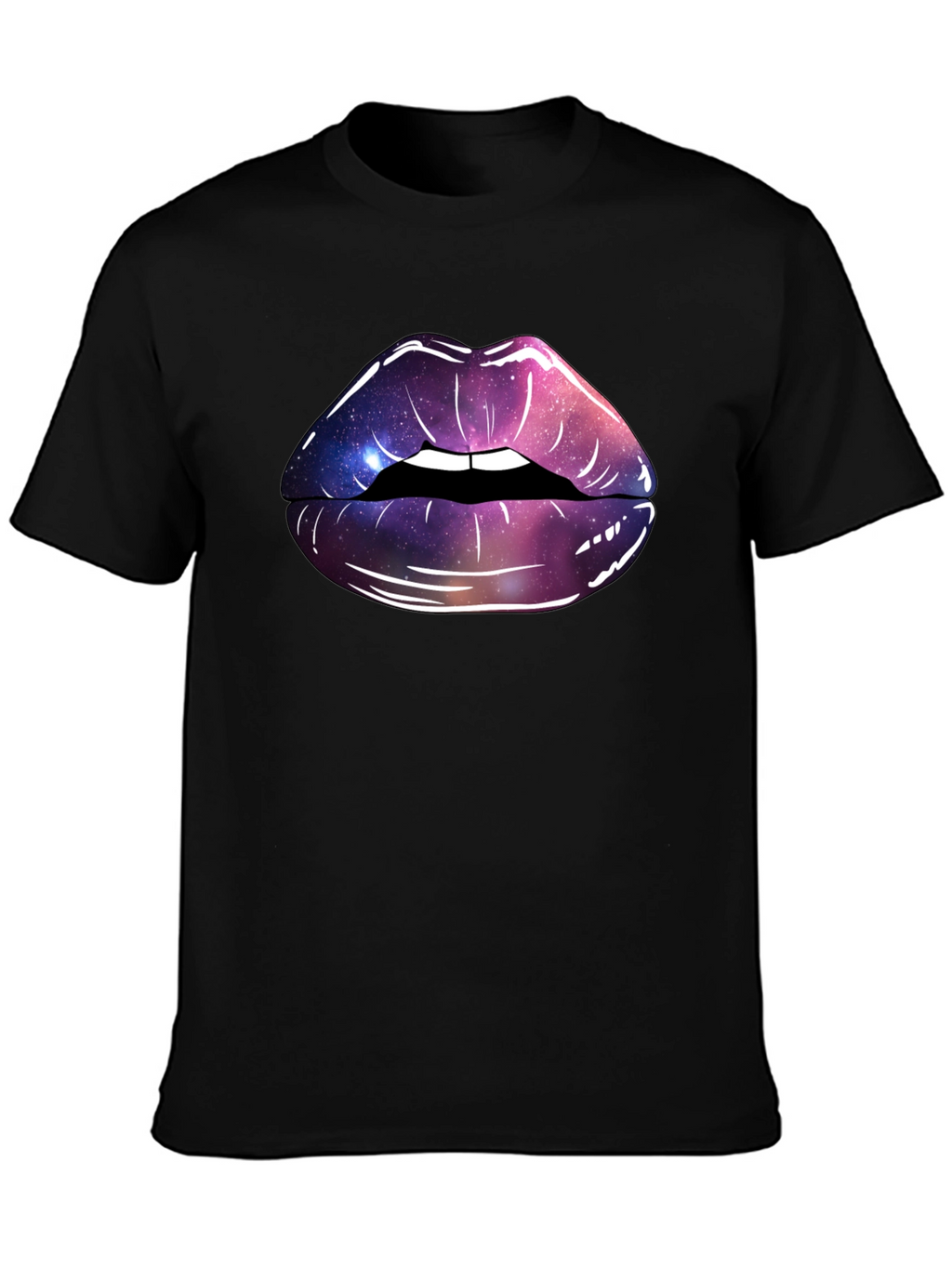 Galaxy Lips Graphic Tee - Black Unisex T-Shirt