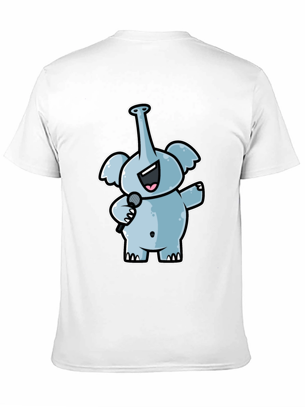 Singing Elephant Graphic Tee - Black Cotton T-Shirt