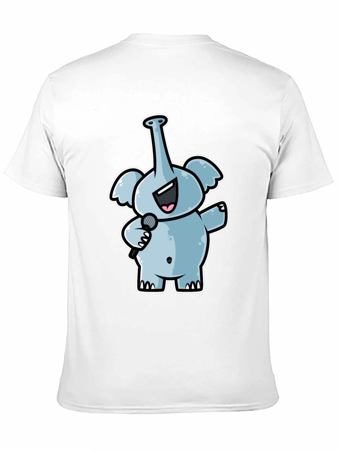 Singing Elephant Graphic Tee - Black Cotton T-Shirt