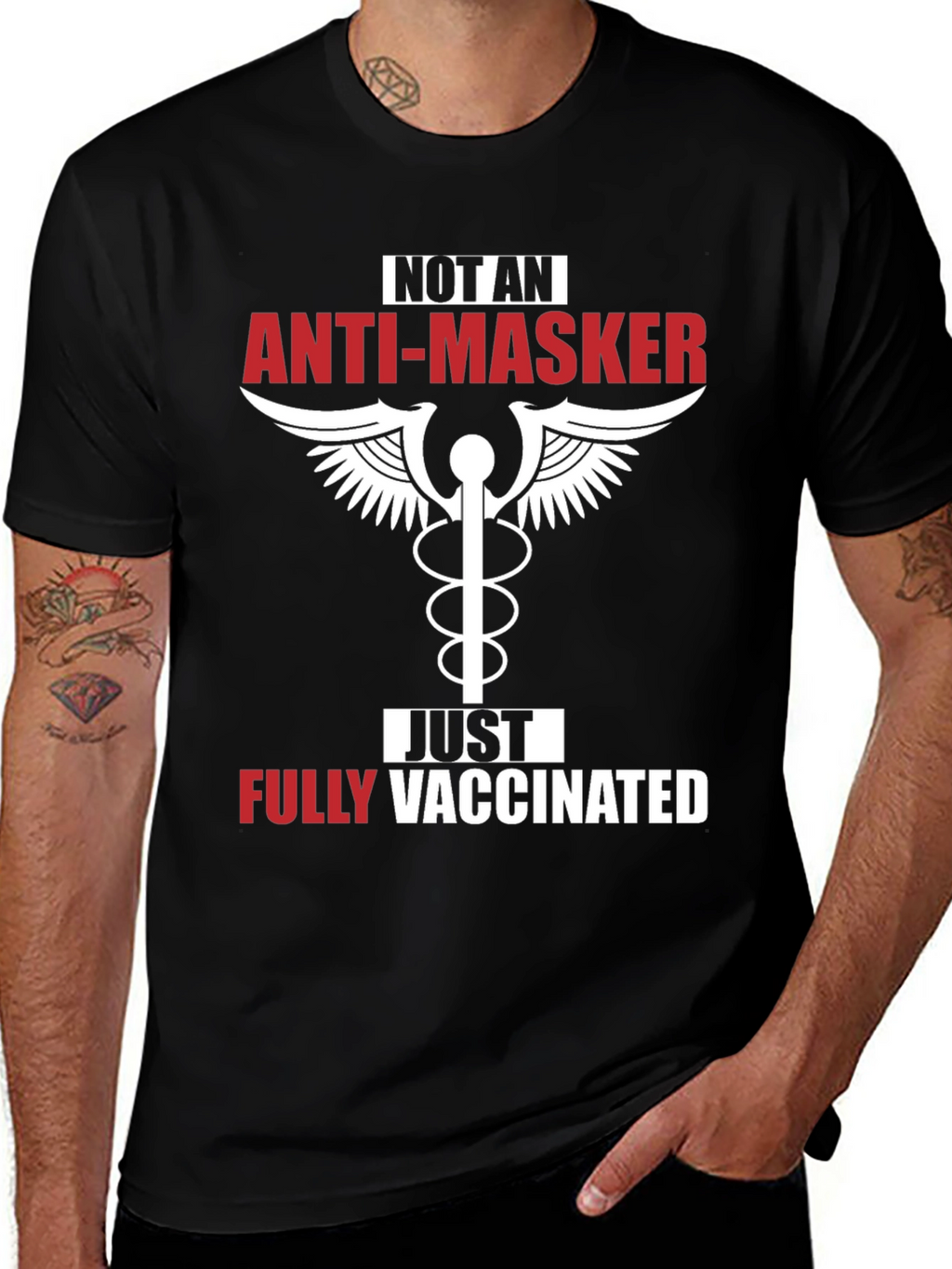 Anti-Masker Fully Vaccinated Black T-Shirt
