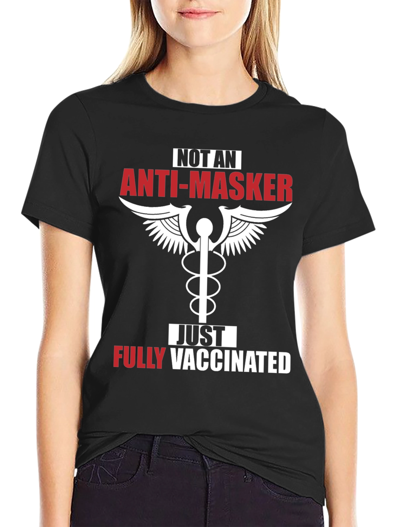 Anti-Masker Fully Vaccinated Black T-Shirt