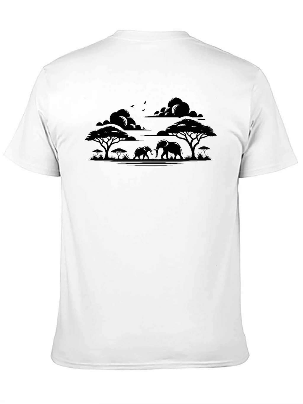 African Safari Elephant Silhouette Mens T-Shirt