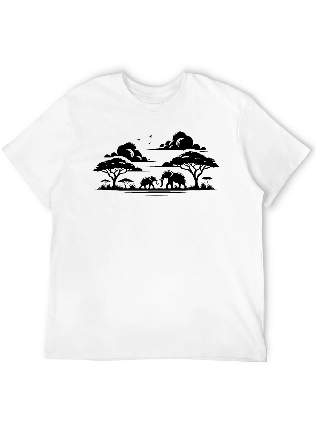 African Safari Elephant Silhouette Mens T-Shirt