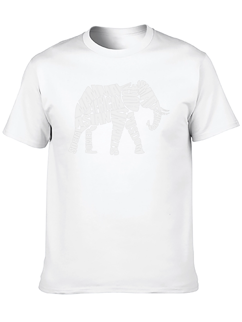 Elephant Word Art Graphic Tee - Unique Design