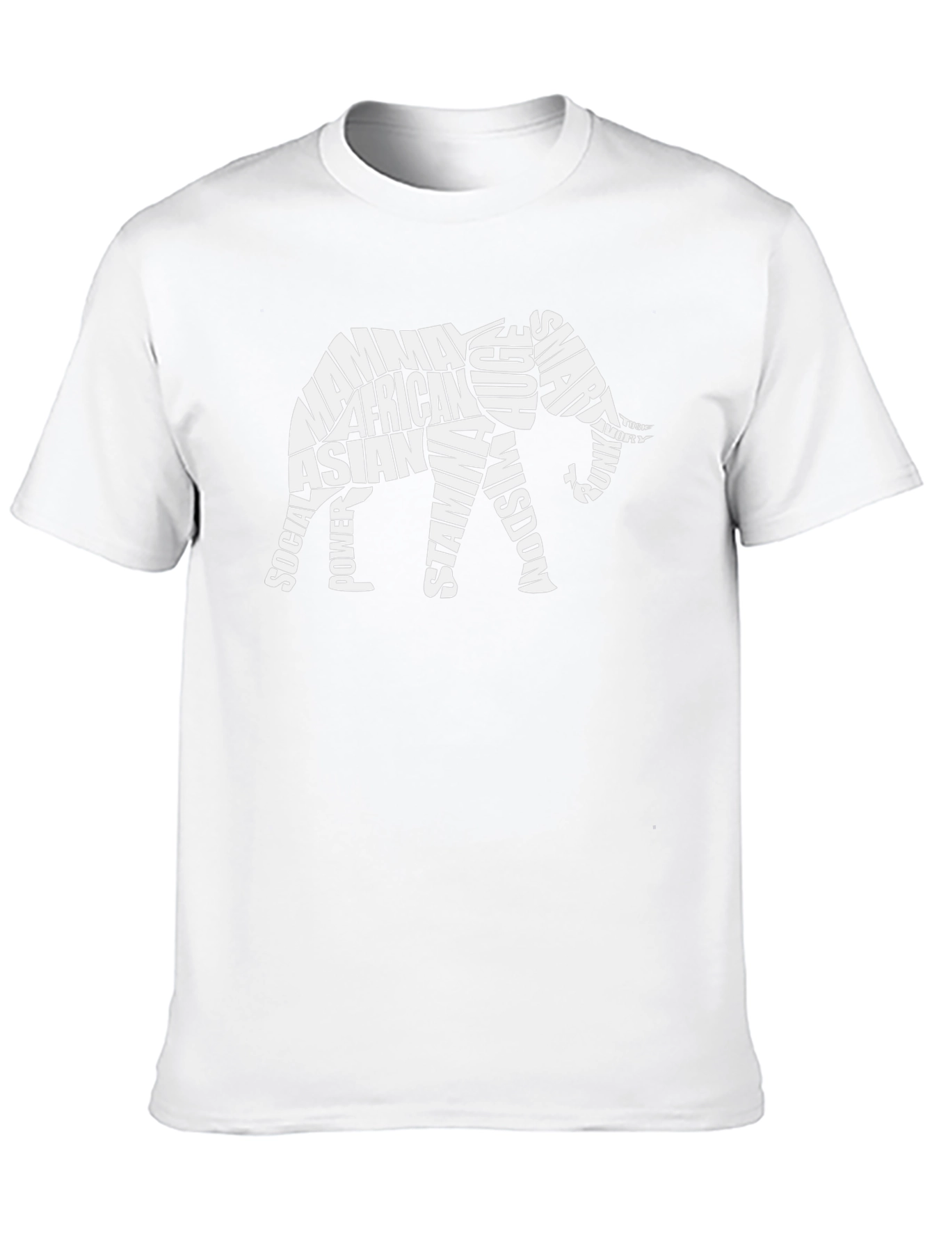 Elephant Word Art Graphic Tee - Unique Design