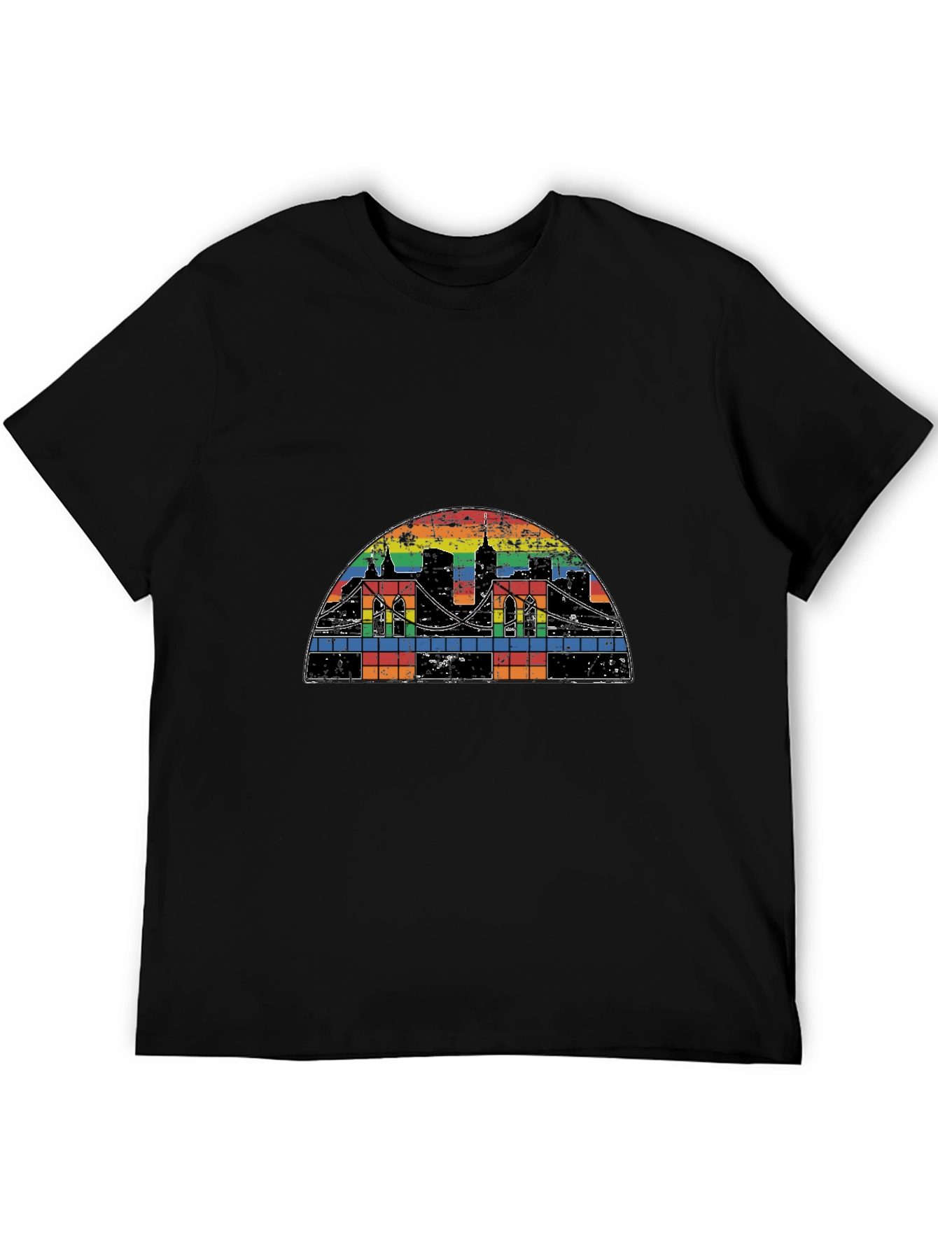 Rainbow Cityscape Graphic T-Shirt