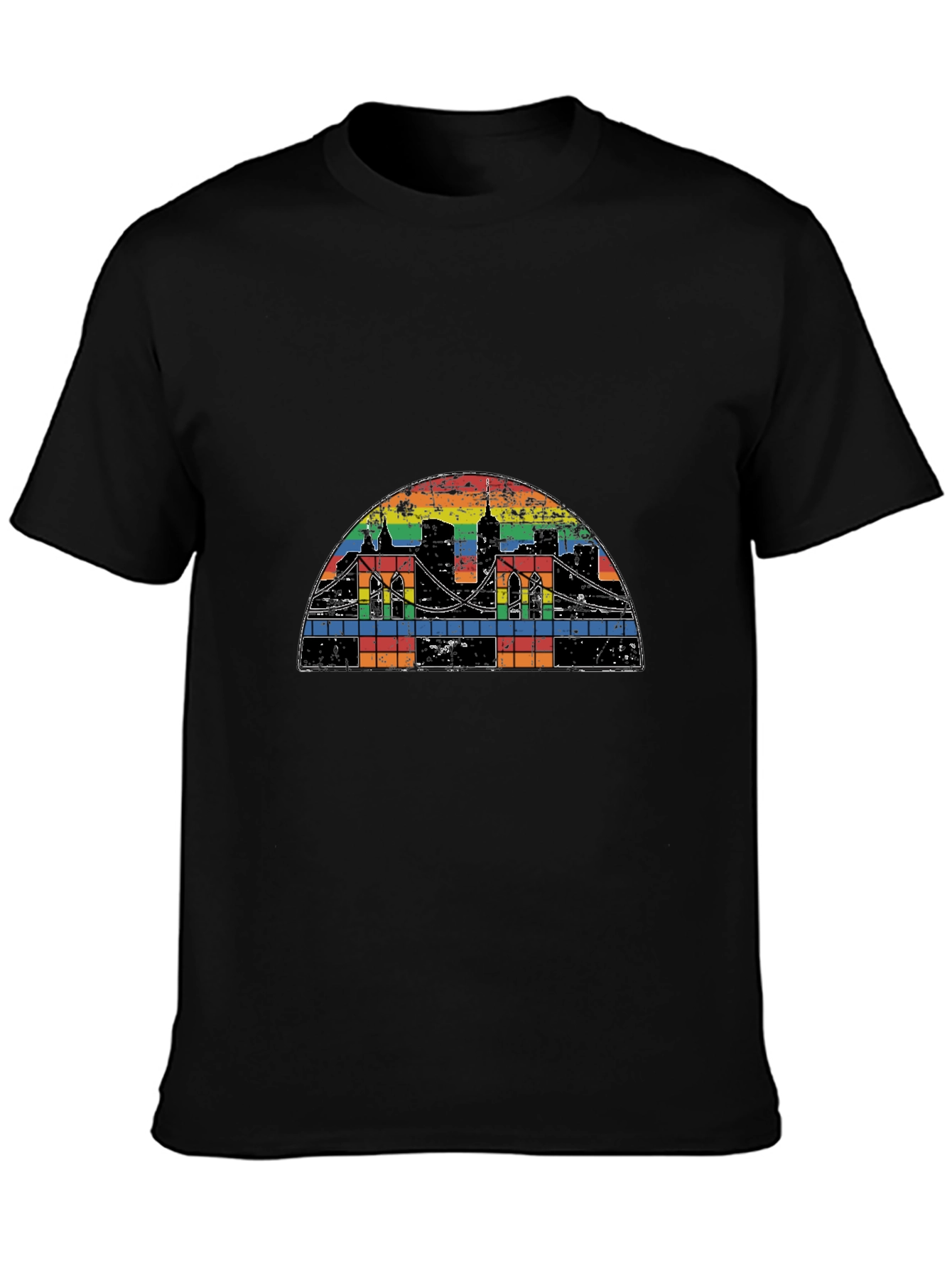 Rainbow Cityscape Graphic T-Shirt